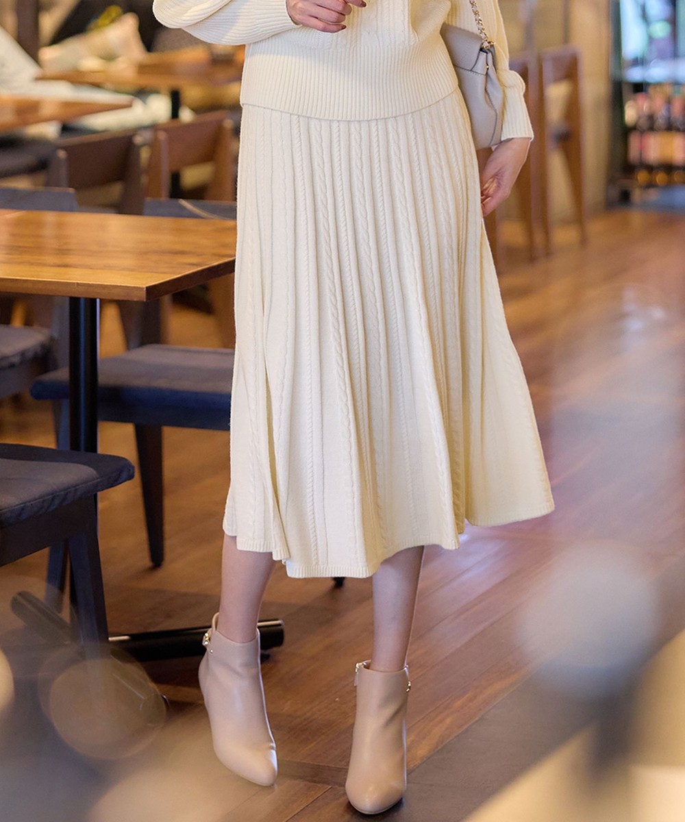 【オンワード】 ANY SIS>スカート 【セットアップ対応】スフレケーブルニット スカート アイボリー 2 レディース 【オンワード】 ANY SIS>スカート 【セットアップ対応】スフレケーブルニット スカート アイボリー 2 レディース