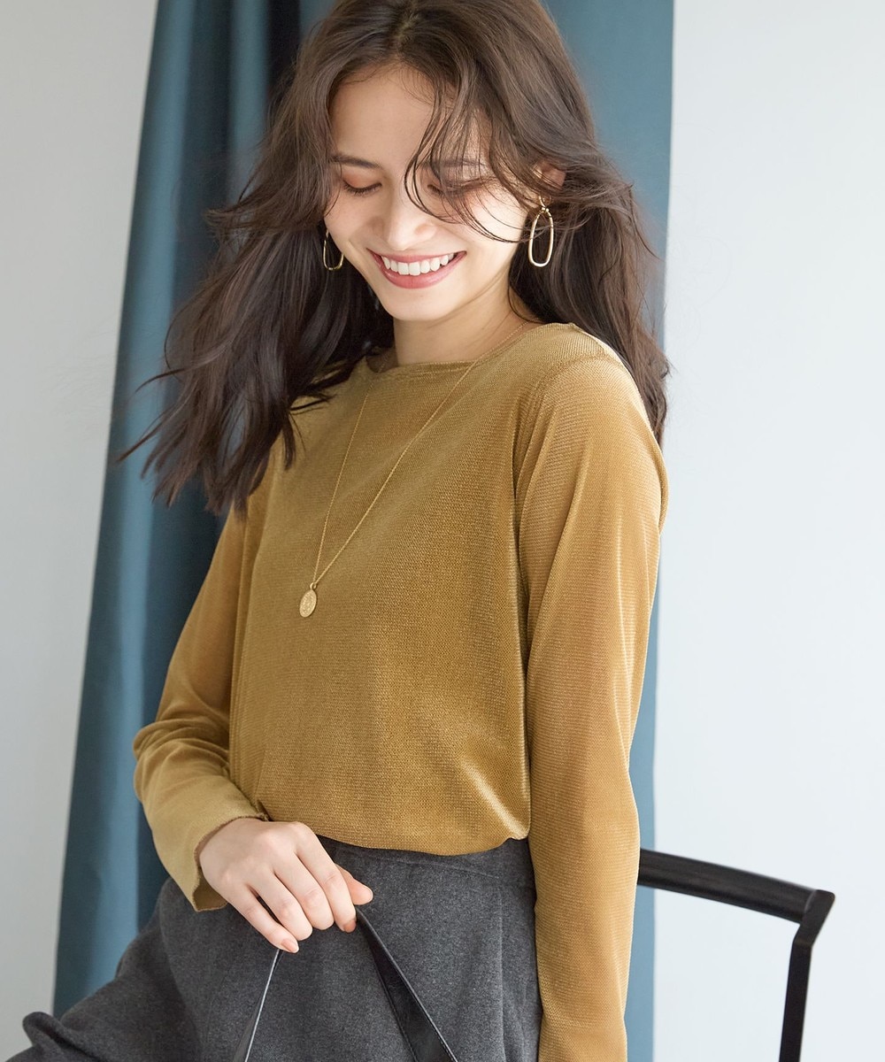 【オンワード】 23区 L(大きいサイズ)>トップス 【SLOW/一部店舗限定】ブラッシュドチュール メッシュベロア カットソー キャメル 46 レディース 【オンワード】 23区 L(大きいサイズ)>トップス 【SLOW/一部店舗限定】ブラッシュドチュール メッシュベロア カットソー キャメル 46 レディース