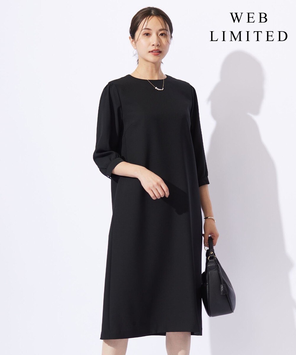 【オンワード】 J.PRESS LADIES S（小さいサイズ）>ワンピース 【WEB限定カラーあり・洗える】RELAXIONツイル ワンピース 【WEB限定】ブラック P7 レディース