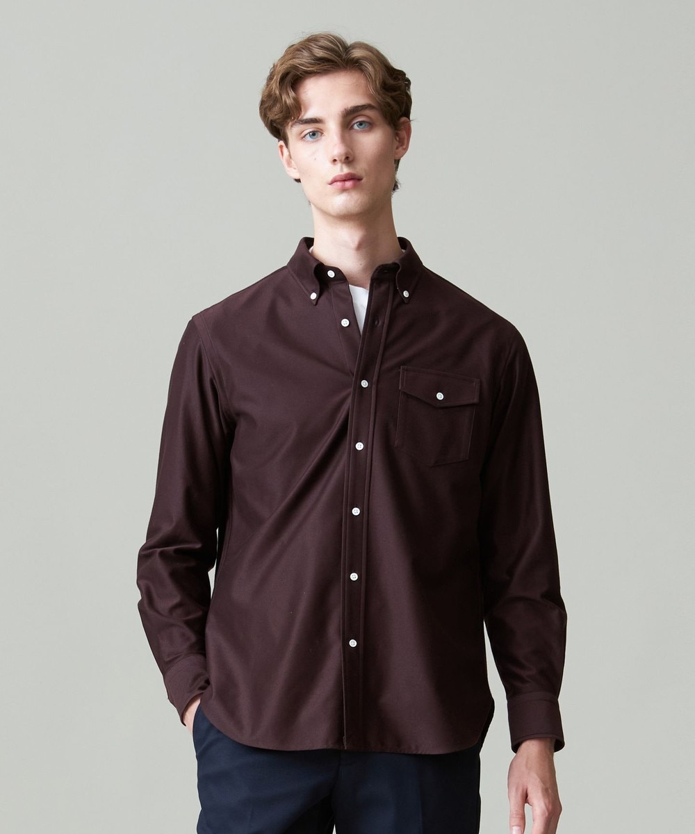 【オンワード】 J.PRESS MEN>トップス KANEMASA KNITTING デニムジャージ シャツ ブラウン L メンズ 【オンワード】 J.PRESS MEN>トップス KANEMASA KNITTING デニムジャージ シャツ ブラウン L メンズ