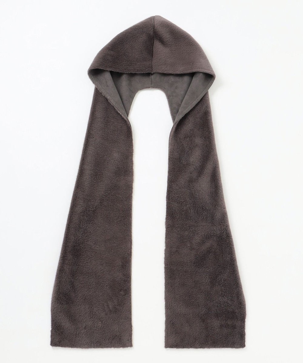 【オンワード】 自由区>ファッション雑貨 エコミンクフード付き ストール ダークブラウン F レディース 【オンワード】 自由区>ファッション雑貨 エコミンクフード付き ストール ダークブラウン F レディース