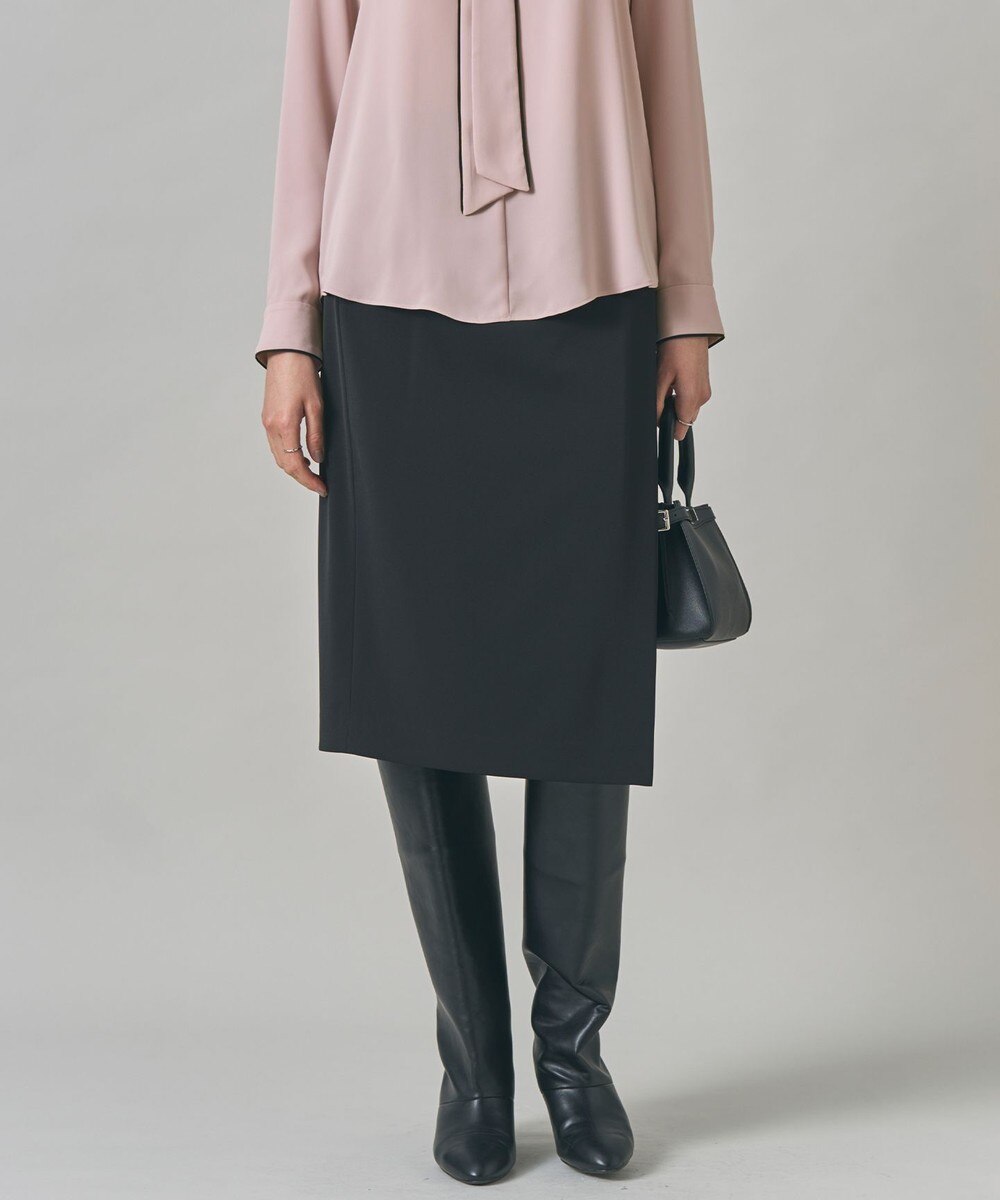 【オンワード】 ICB>スカート 【新色追加・防シワ・速乾・洗える】Fied ラップ風スカート ブラック 8 レディース