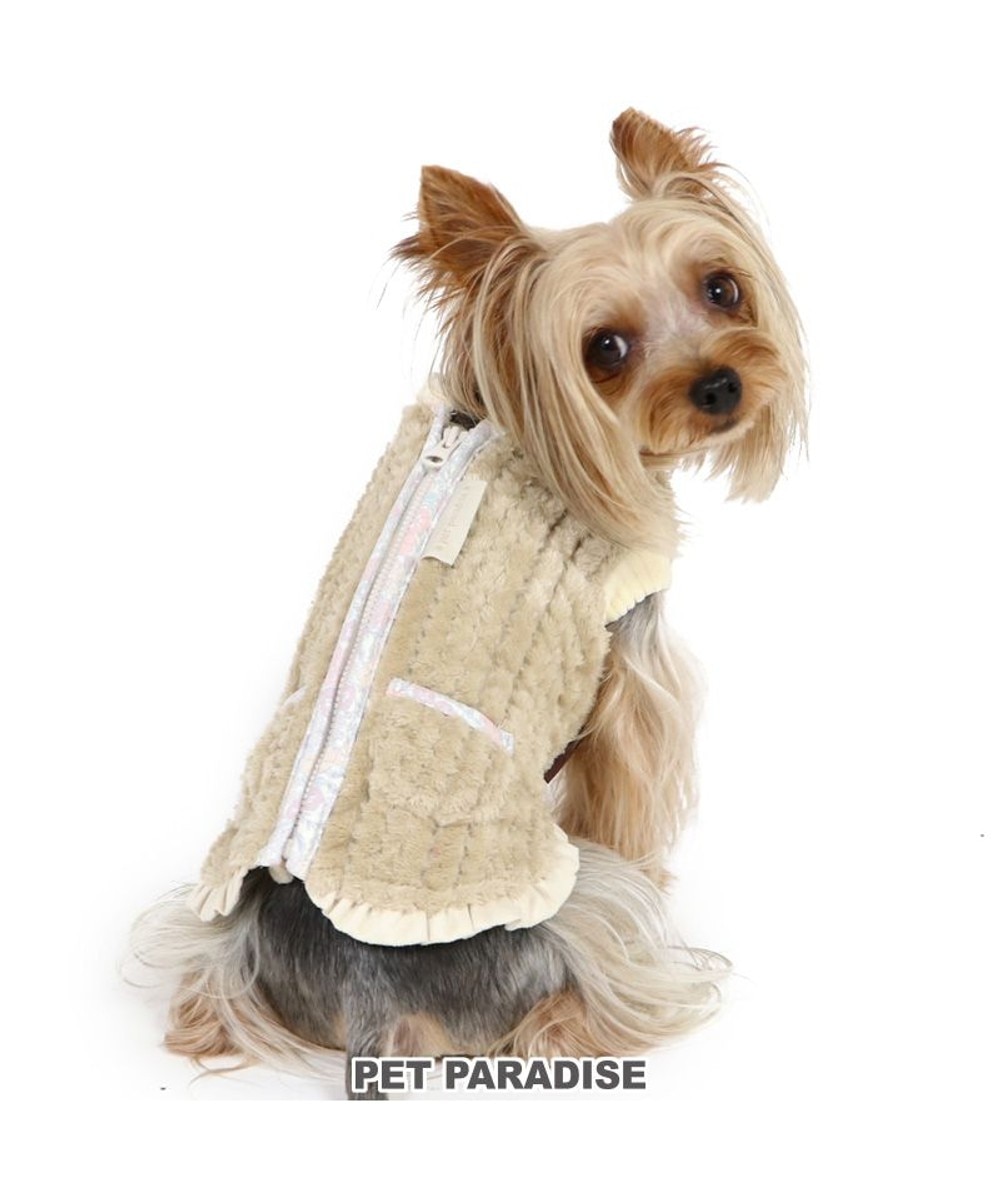 PET PARADISE>ペットグッズ 犬 服 背中開き ベスト 【小型犬】 ボア ベージュ ベージュ ＤＳＳ