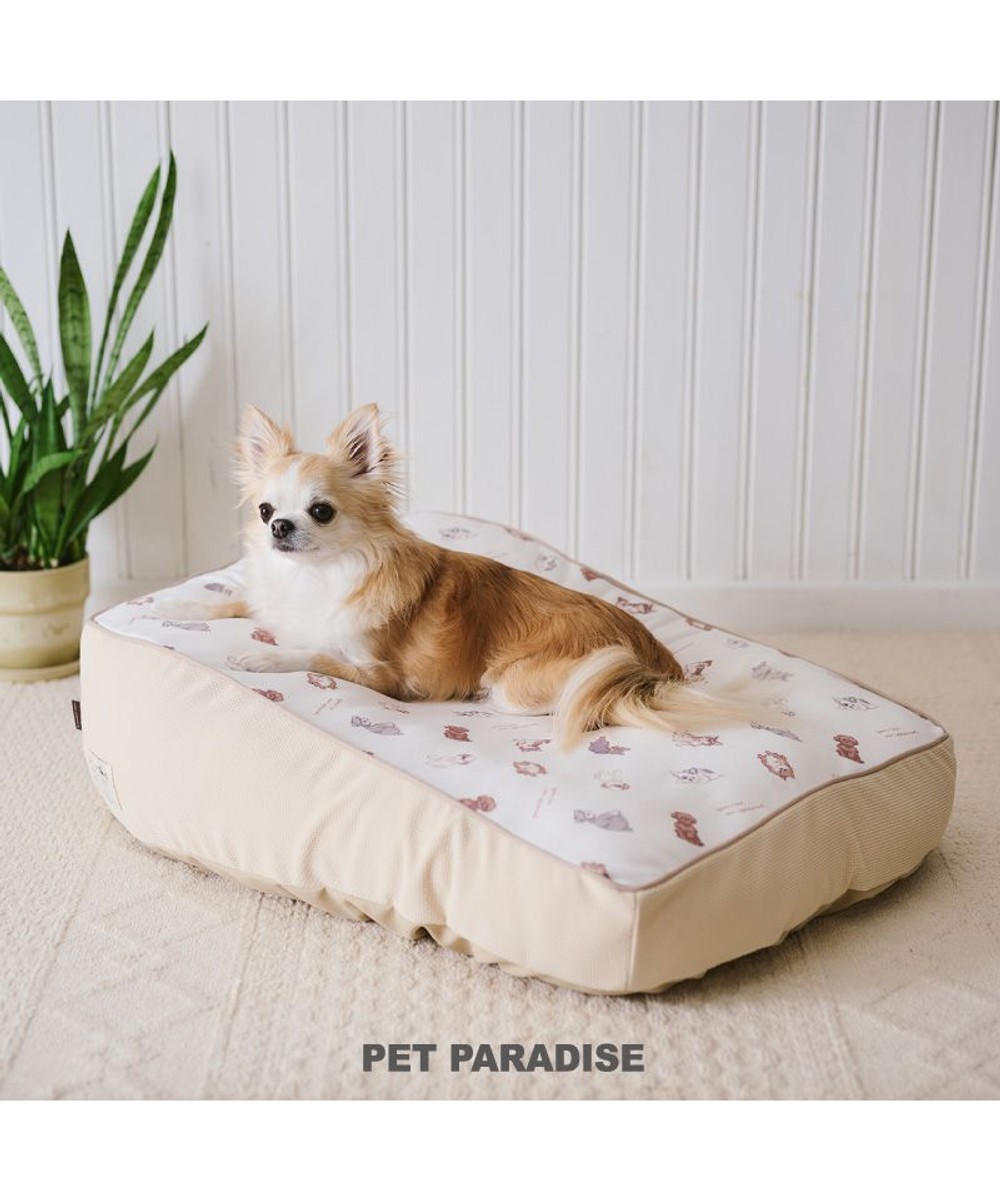 【オンワード】 PET PARADISE>ペットグッズ ペットパラダイス makokoro 寝そべりベッド 《わんちゃん柄》 わんちゃん柄 - 【送料当社負担】