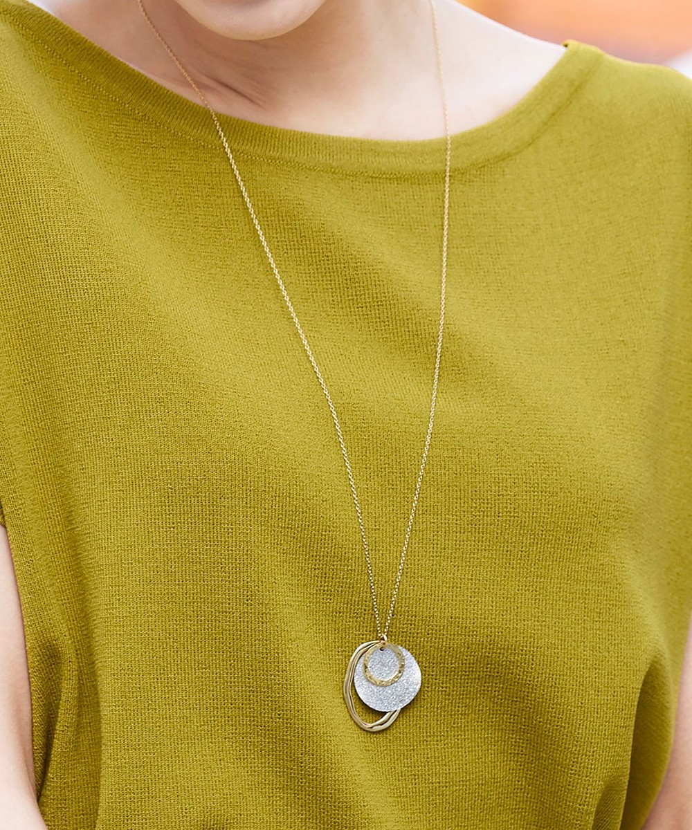 【安田美沙子さん着用・日本製】プレートリングネックレス