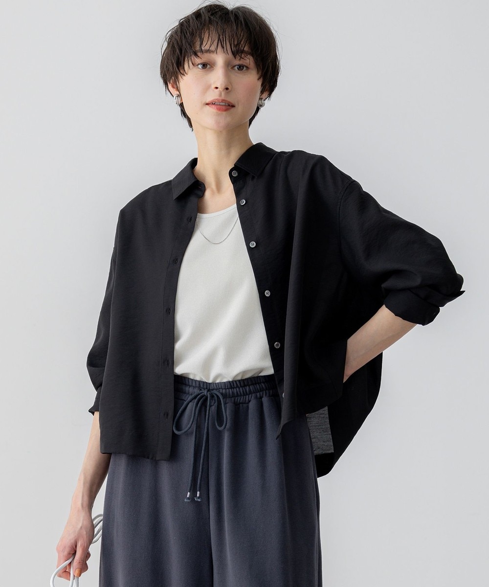 【オンワード】 23区 S(小さいサイズ)>トップス 【Oggi5月号掲載/接触冷感/速乾性】シアータンブラー シャツ ブラック 32 レディース 【オンワード】 23区 S(小さいサイズ)>トップス 【Oggi5月号掲載/接触冷感/速乾性】シアータンブラー シャツ ブラック 32 レディース