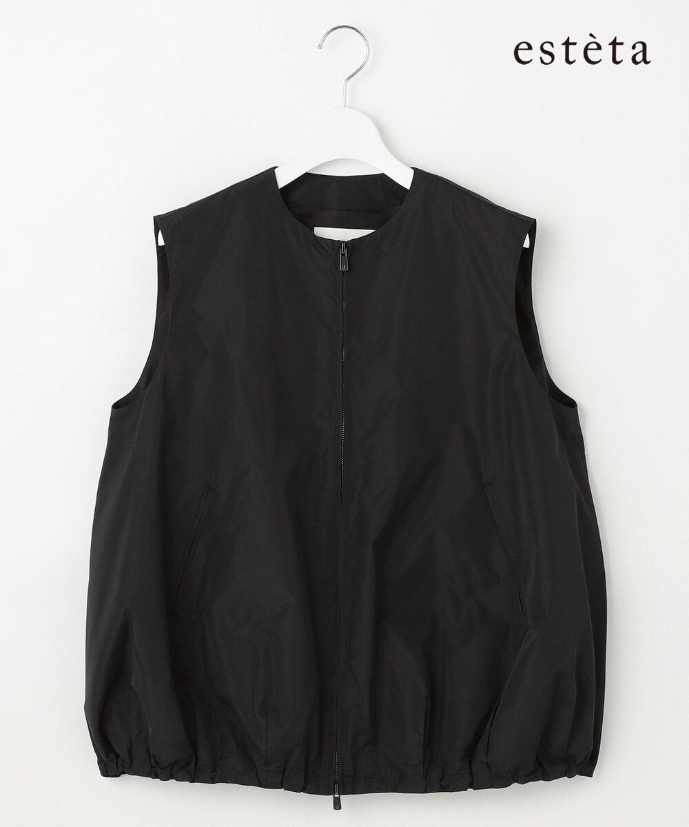 【オンワード】 23区 S（小さいサイズ）>ジャケット/アウター 【エステータ】シルクブレンド ライトタフタ ジップアップ ベスト ブラック 32 レディース