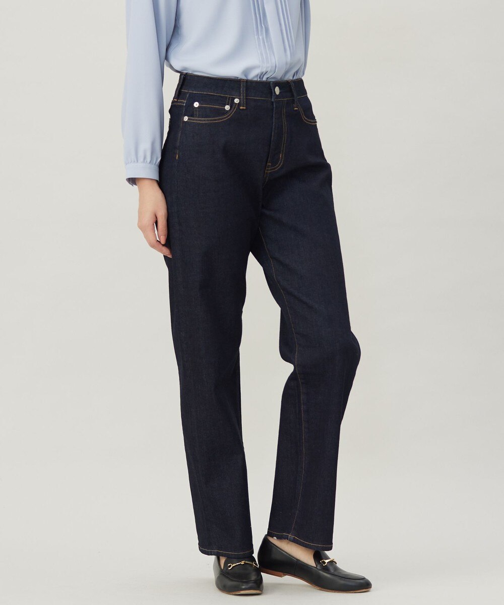 【オンワード】 J.PRESS LADIES S（小さいサイズ）>パンツ 【洗える】BASIC STRETCH DENIM ボーイフィット パンツ インディゴ P3 レディース