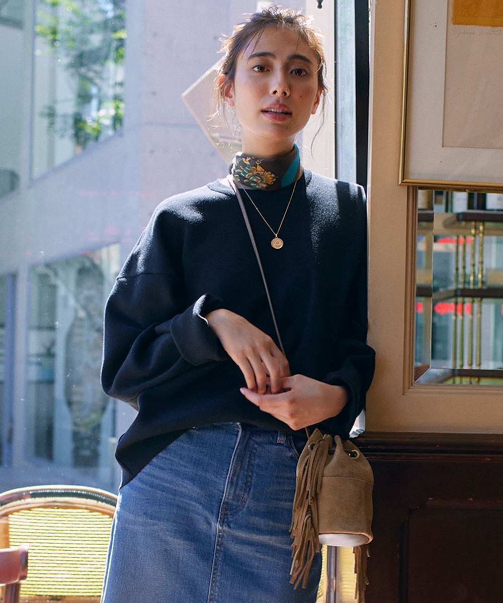 【オンワード】 23区 L>トップス 【洗える】Wフェイスジャージー プルオーバー ブラック 44 レディース 【送料無料】