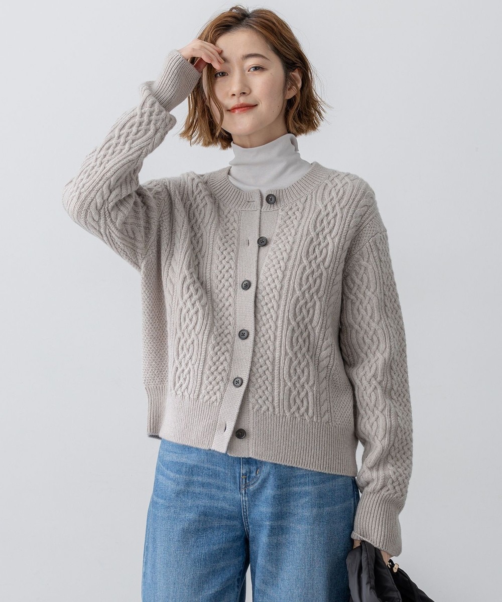 【オンワード】 23区>トップス 【洗える】カシミヤブレンド ケーブルニットカーディガン ベージュ 38 レディース 【オンワード】 23区>トップス 【洗える】カシミヤブレンド ケーブルニットカーディガン ベージュ 38 レディース
