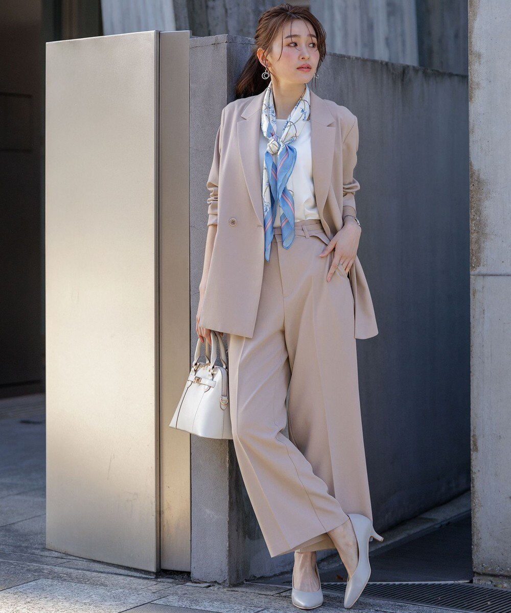 【オンワード】 ANY SIS>パンツ 【UVカット・接触冷感・吸水速乾】スマートビューティストレッチ ワイドパンツ グレージュ 2 レディース 【オンワード】 ANY SIS>パンツ 【UVカット・接触冷感・吸水速乾】スマートビューティストレッチ ワイドパンツ グレージュ 2 レディース