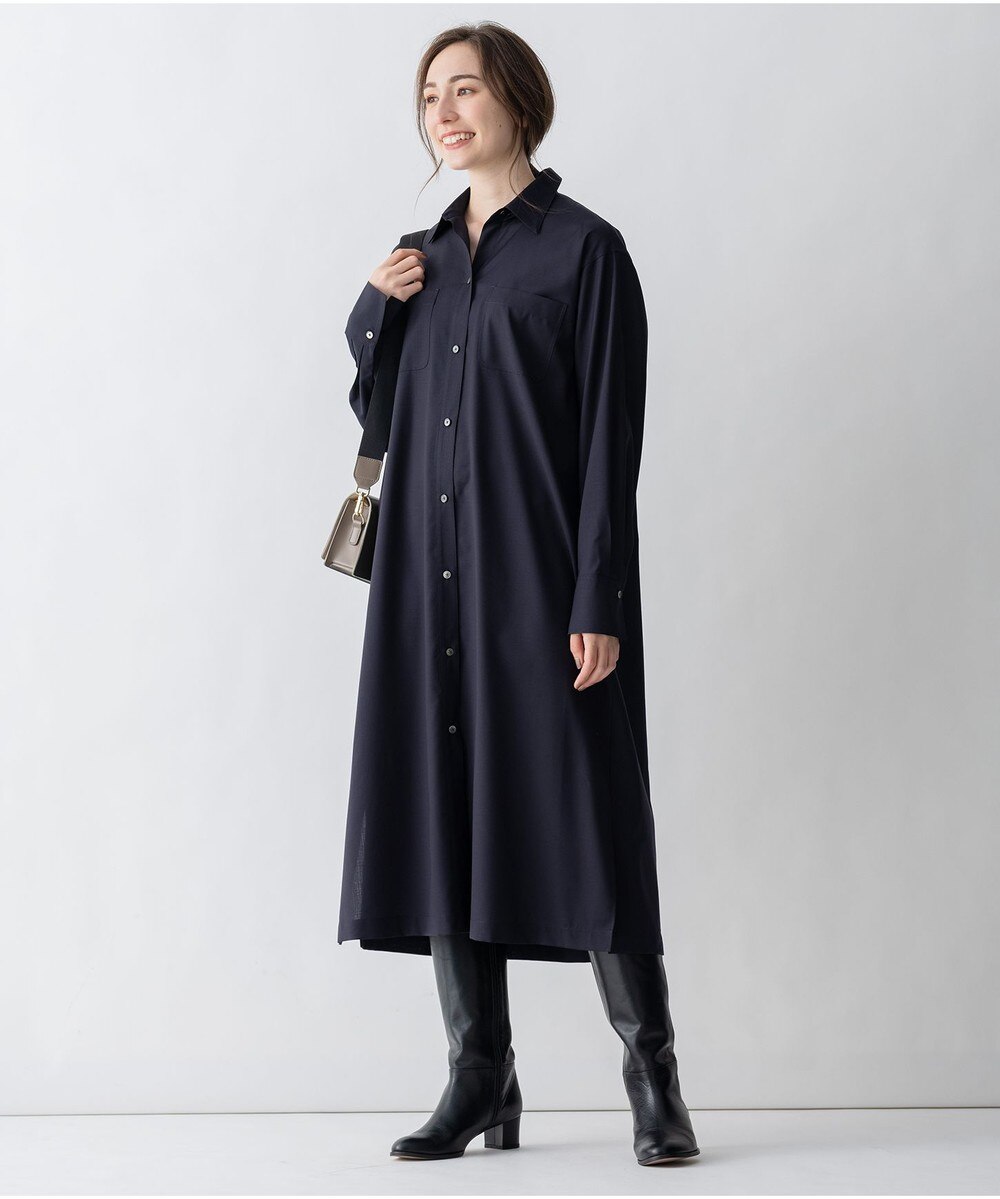 【オンワード】 自由区 L>ワンピース 【2WAY】クリアドライウール シャツワンピース ライトグレー 44 レディース 【送料無料】