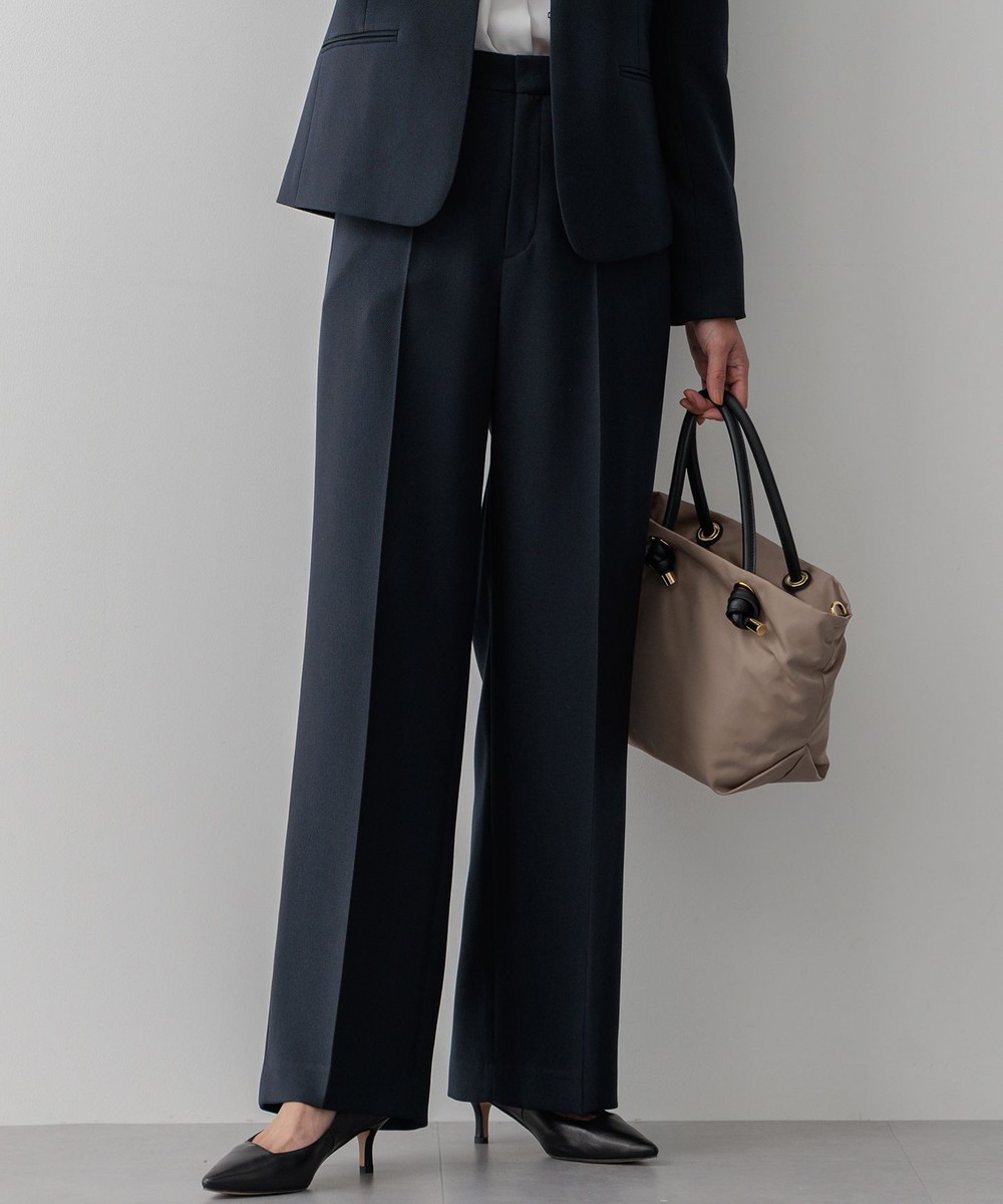 【オンワード】 23区 L(大きいサイズ)>パンツ 【セットアップ対応/洗える】ウールライクカルゼ ワイド パンツ ネイビー 50 レディース 【オンワード】 23区 L(大きいサイズ)>パンツ 【セットアップ対応/洗える】ウールライクカルゼ ワイド パンツ ネイビー 50 レディース