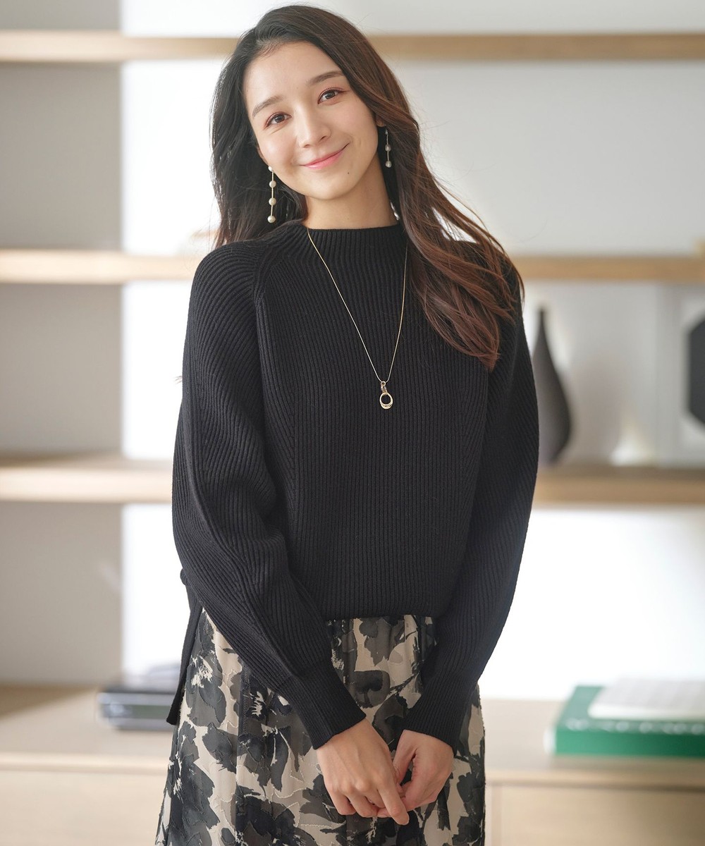 【オンワード】 ANY SIS>トップス 【洗える・セットアップ可】アンチピリング変形畔 ボトルネック ニット ブラック 2 レディース 【オンワード】 ANY SIS>トップス 【洗える・セットアップ可】アンチピリング変形畔 ボトルネック ニット ブラック 2 レディース