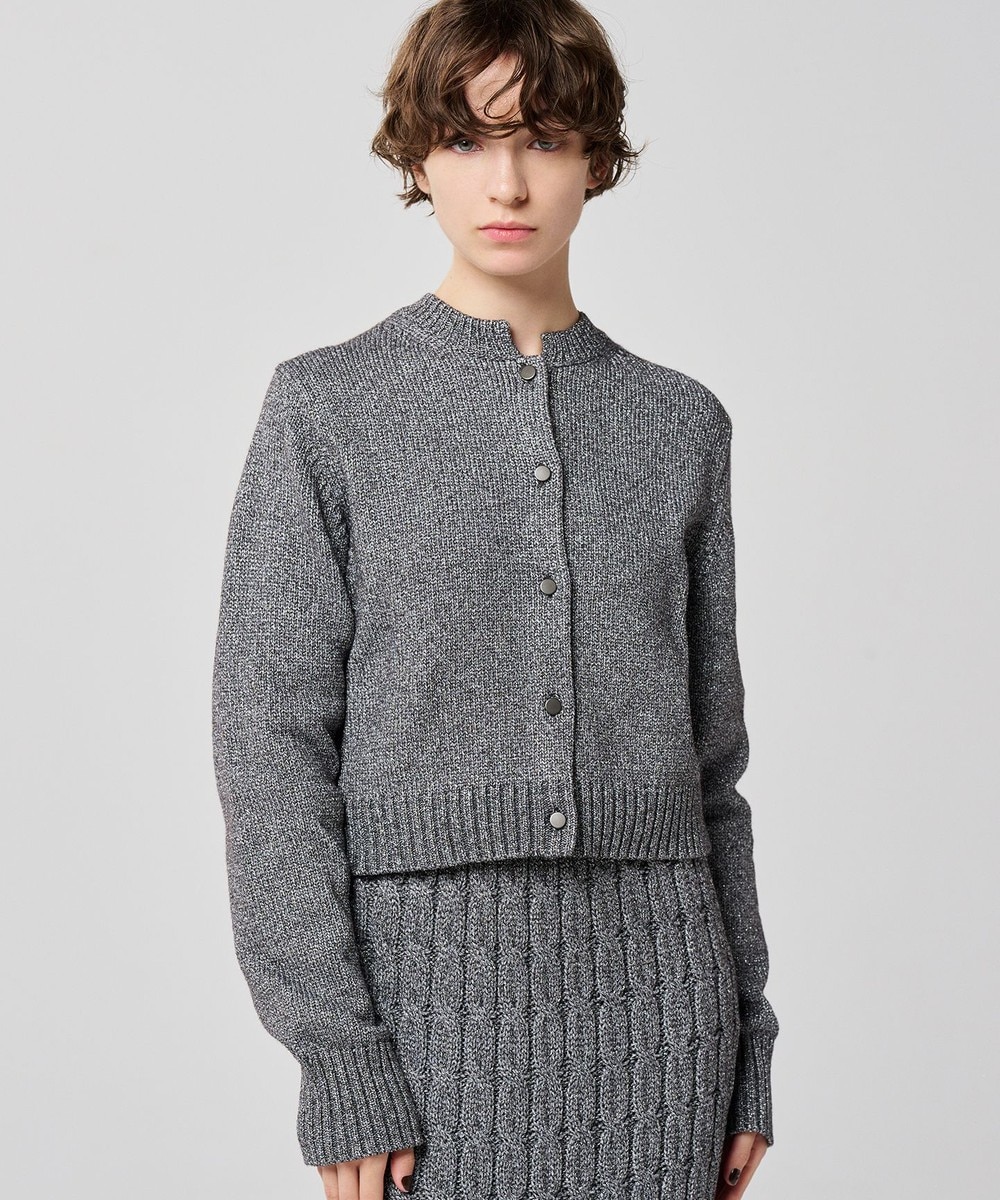 【オンワード】 uncrave>トップス 【手洗い可】グロッシー ニット カーディガン(uncrave WHITE) メタルブラック 1 レディース 【オンワード】 uncrave>トップス 【手洗い可】グロッシー ニット カーディガン(uncrave WHITE) メタルブラック 1 レディース