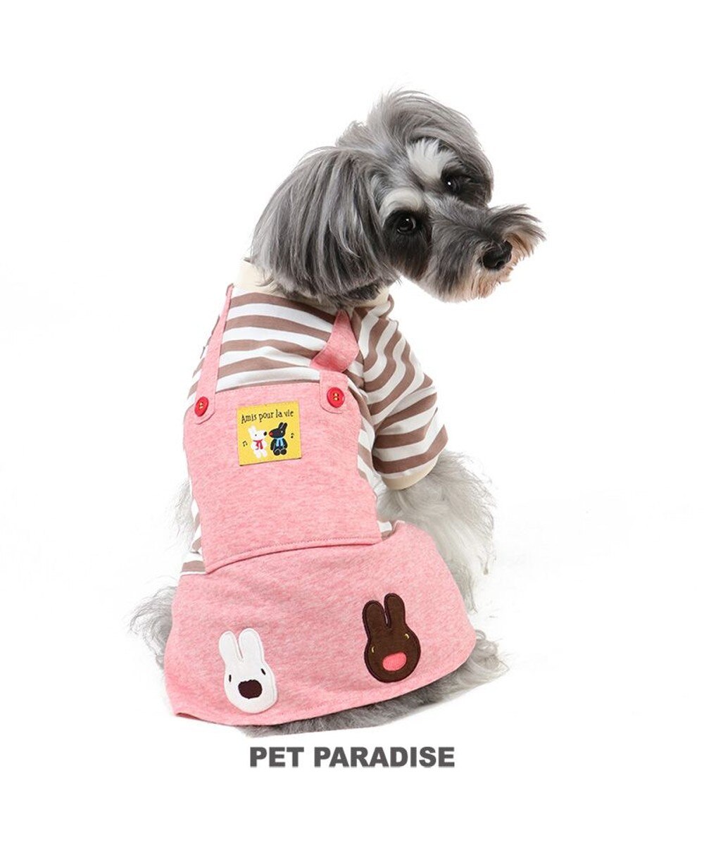 ＜オンワード＞PET PARADISE>ペットグッズ 犬 服 リサとガスパール スカートつなぎ 【小型犬】 ボーダー ピンク（淡） ＤＳ