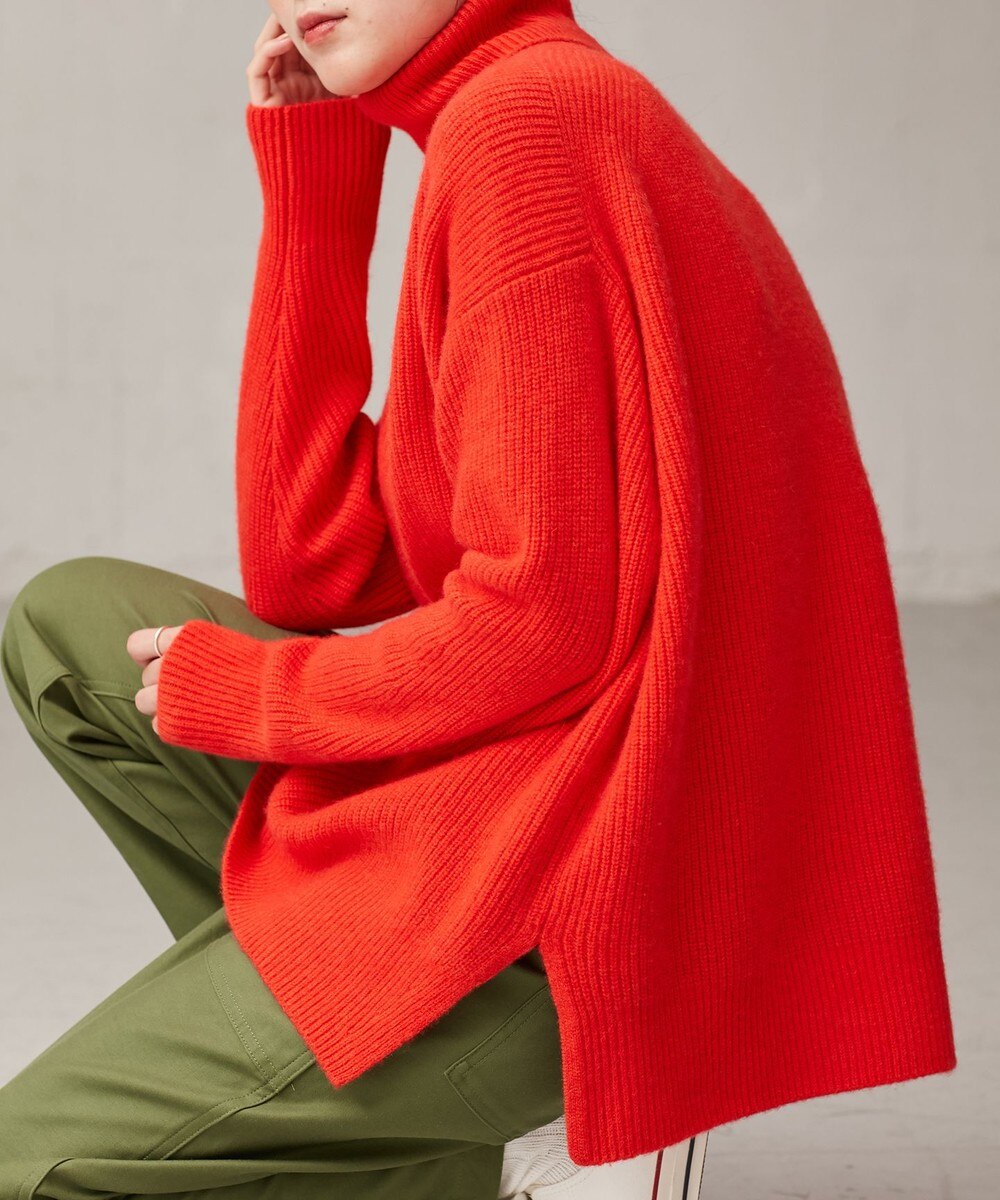 【オンワード】 ONWARD Design Diversity>トップス 【WOMENS・カシミヤ100%・洗える】 7G 片畔タートルネック ブラウン(無染色) L レディース 【送料無料】