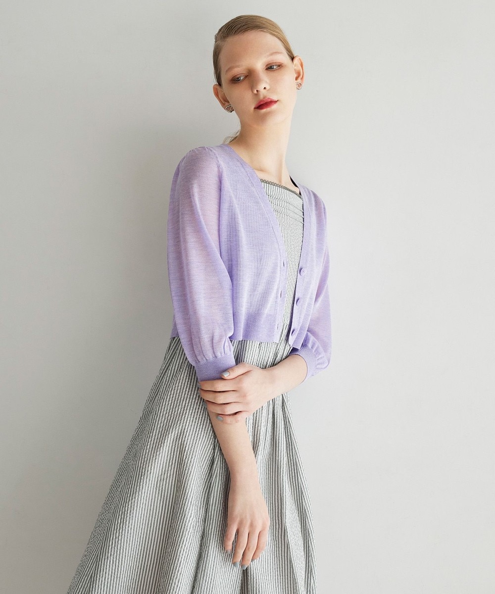 【オンワード】 TOCCA>トップス 【美人百花掲載】【洗える】SHEER BUBBLE KNIT ニットカーディガン ライラック M レディース 【オンワード】 TOCCA>トップス 【美人百花掲載】【洗える】SHEER BUBBLE KNIT ニットカーディガン ライラック M レディース