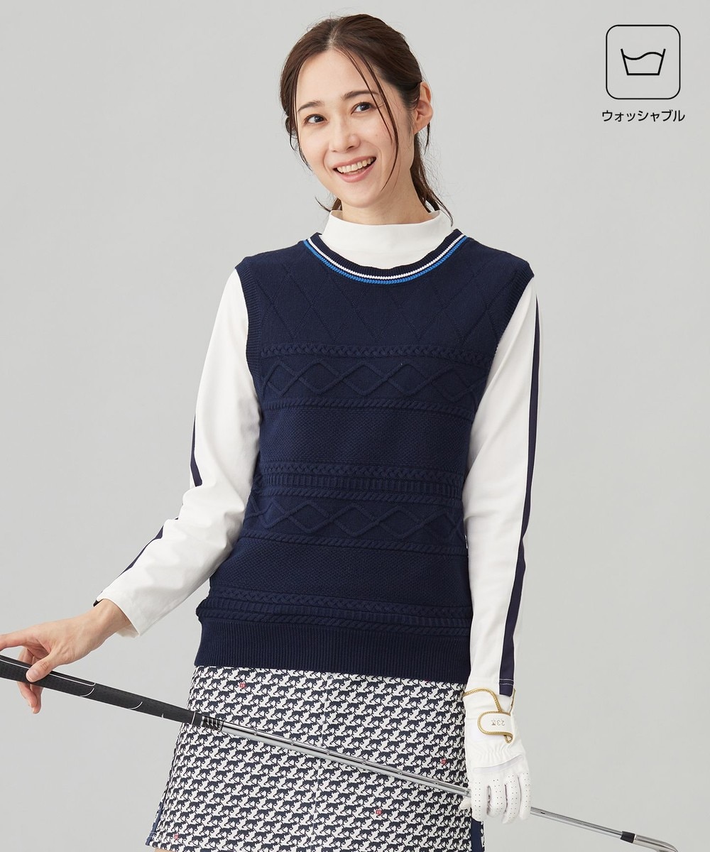 【オンワード】 23区GOLF>トップス 【WOMEN】【ウォッシャブル】コットンブレンドサイドロゴベスト ネイビー 1 レディース 【オンワード】 23区GOLF>トップス 【WOMEN】【ウォッシャブル】コットンブレンドサイドロゴベスト ネイビー 1 レディース
