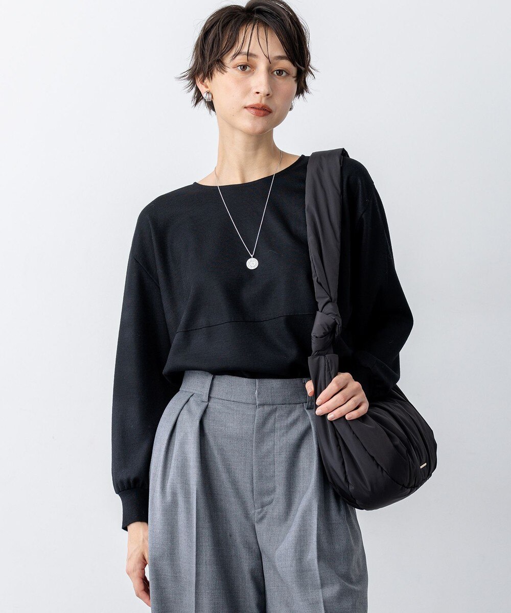 【オンワード】 23区 S(小さいサイズ)>トップス 【洗える】ウールミルドジャージー フォルム カットソー ブラック 32 レディース 【オンワード】 23区 S(小さいサイズ)>トップス 【洗える】ウールミルドジャージー フォルム カットソー ブラック 32 レディース