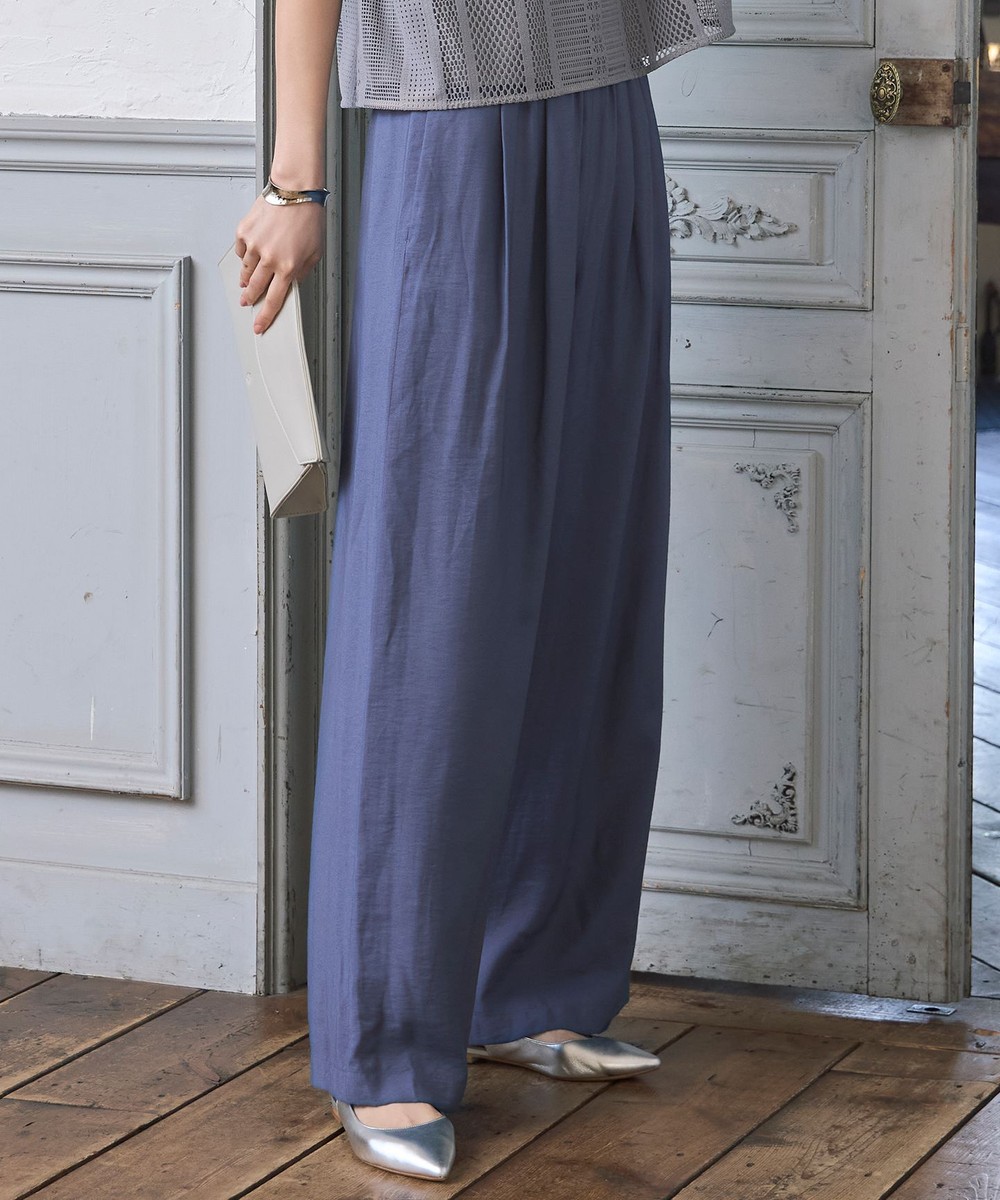 【オンワード】 自由区>パンツ 【カタログ掲載・セットアップ対応・接触冷感・UVケア・洗える】エアリーツイルワイド パンツ ブルーグレー 38 レディース 【オンワード】 自由区>パンツ 【カタログ掲載・セットアップ対応・接触冷感・UVケア・洗える】エアリーツイルワイド パンツ ブルーグレー 38 レディース