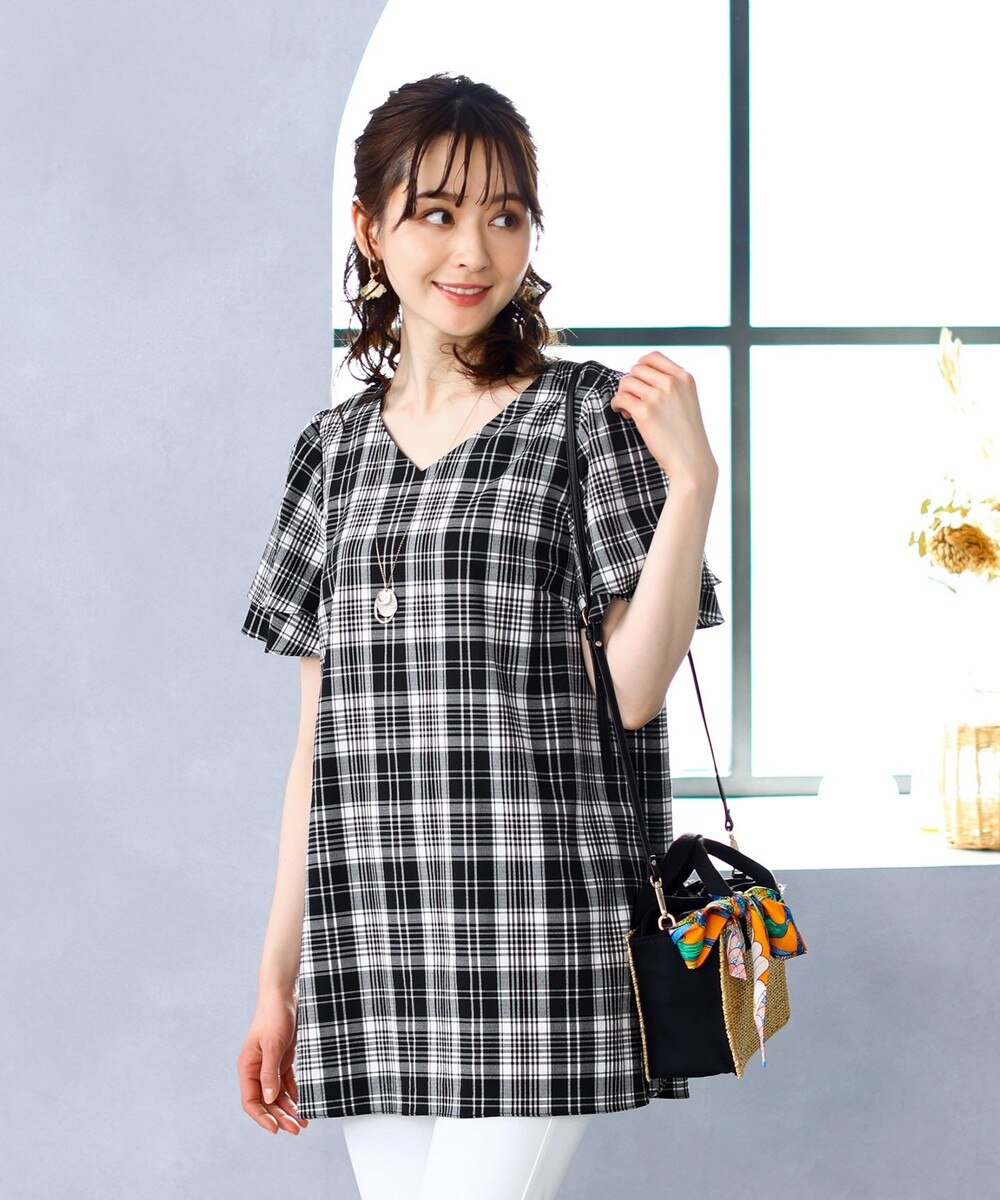 【洗える】程よい甘さが大人可愛いティアード半袖チュニック