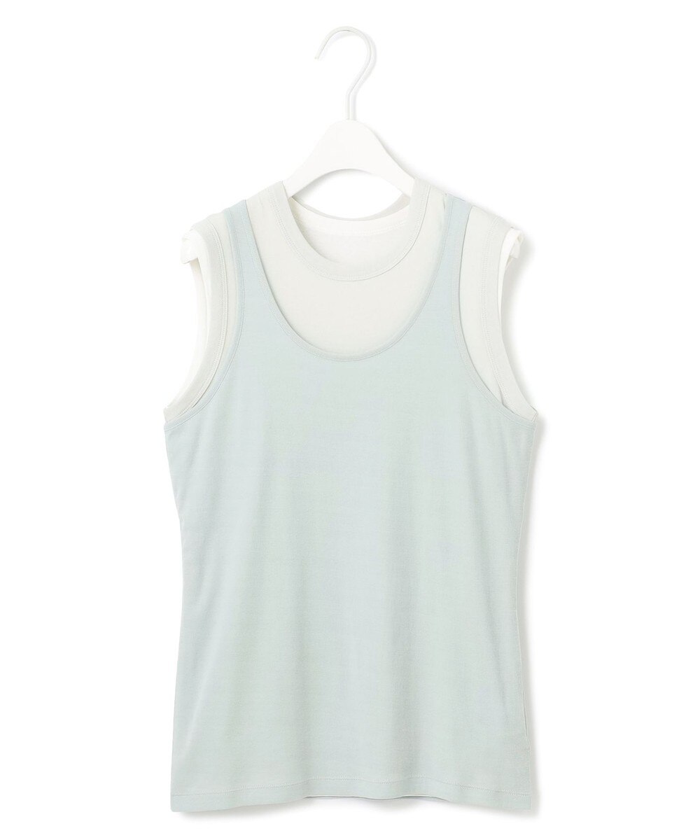【オンワード】 ICB L（大きいサイズ）>トップス 【洗える】レイヤードタンク アッシュグリーン L レディース