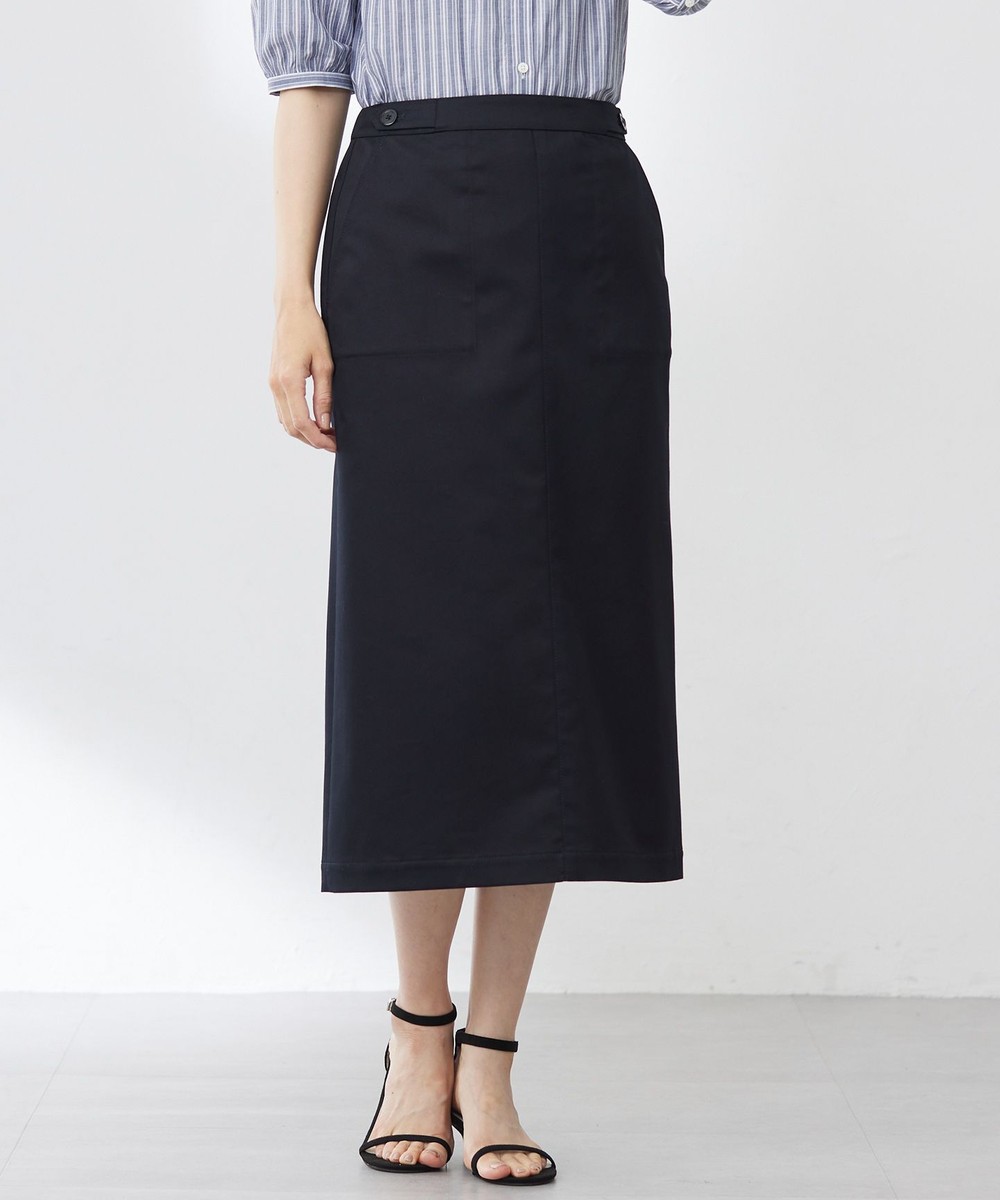 【オンワード】 J.PRESS LADIES>スカート 【洗える】シャンブレーサテン ナロー スカート ネイビー 11 レディース 【オンワード】 J.PRESS LADIES>スカート 【洗える】シャンブレーサテン ナロー スカート ネイビー 11 レディース
