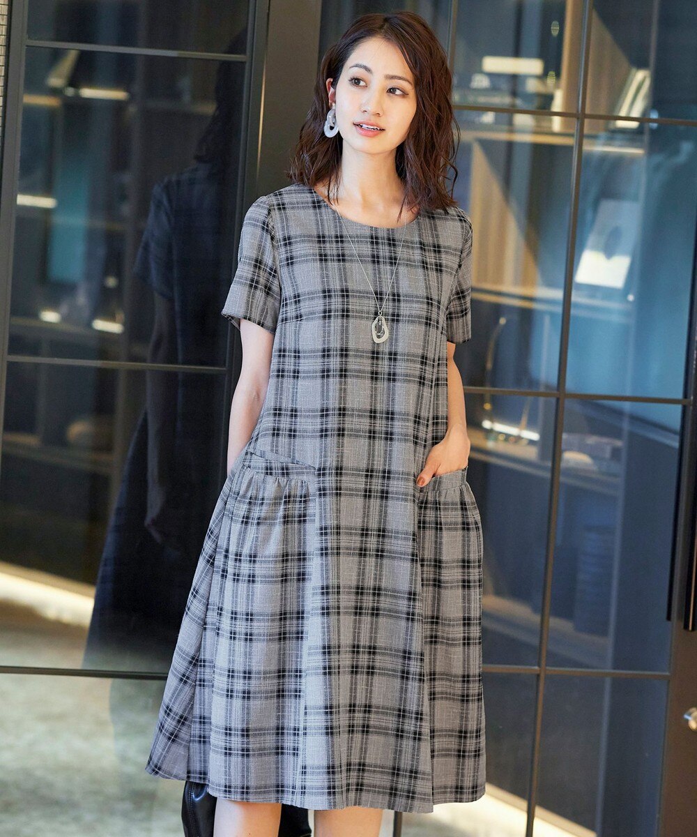 【オンワード】 Tiaclasse>ワンピース 【洗える】麻調素材を使用した、サイドポケットワンピース ミント L レディース 【送料無料】