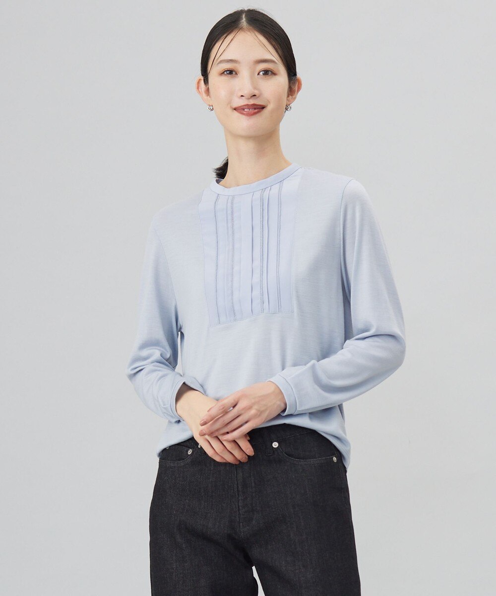 【オンワード】 J.PRESS LADIES L(大きいサイズ)>トップス ウォッシャブルウール タック ドットレース カットソー サックスブルー T15 レディース 【オンワード】 J.PRESS LADIES L(大きいサイズ)>トップス ウォッシャブルウール タック ドットレース カットソー サックスブルー T15 レディース