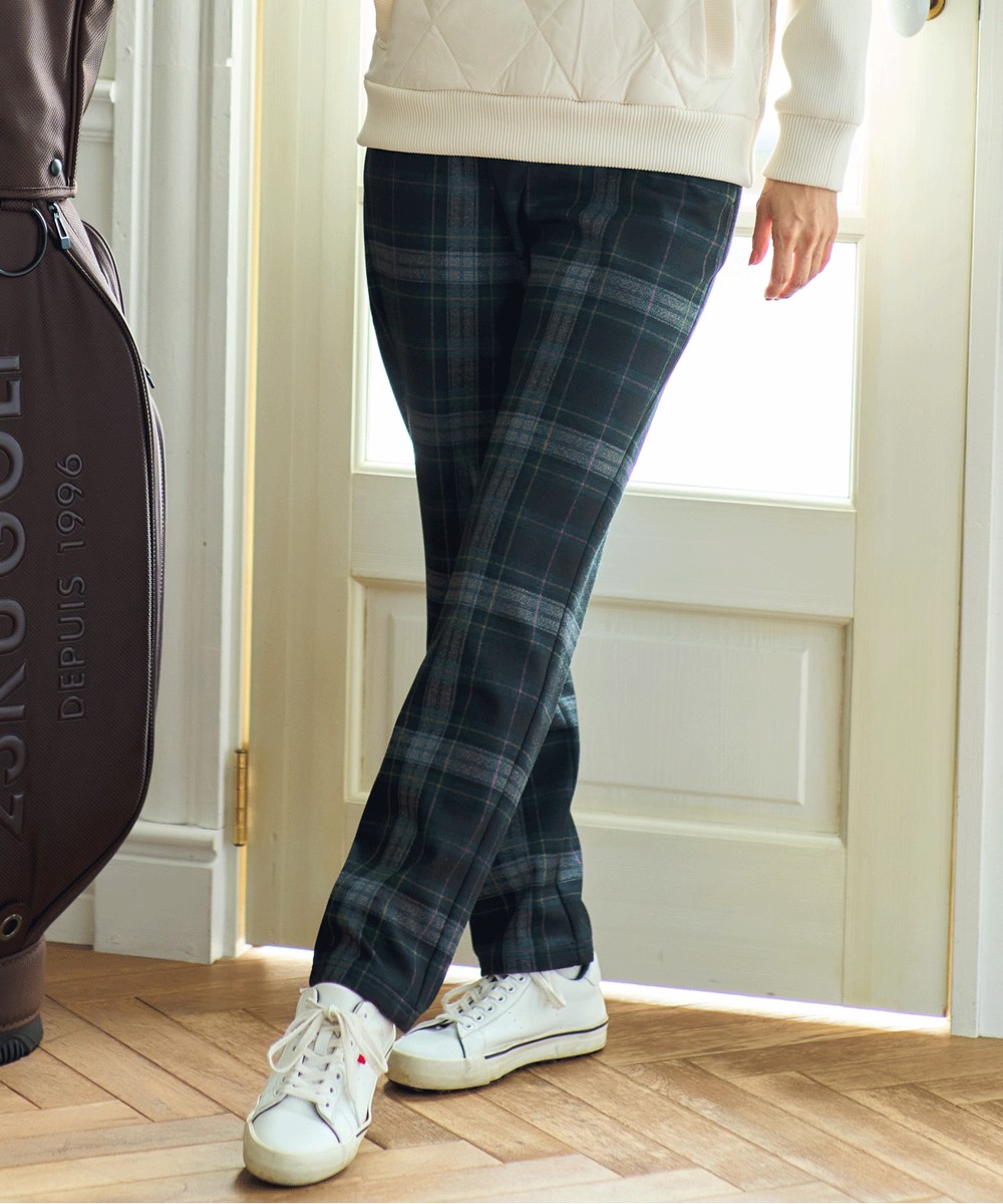 【オンワード】 23区GOLF>パンツ 【WOMEN】チェック柄裏起毛パンツ ダークグリーン 70 レディース 【オンワード】 23区GOLF>パンツ 【WOMEN】チェック柄裏起毛パンツ ダークグリーン 70 レディース