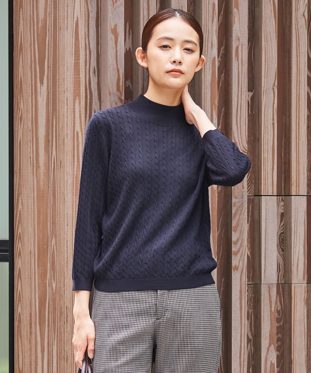 【オンワード】 J.PRESS LADIES>トップス 【洗える】KNIT BASIC ニット ダルブルー L レディース 【送料無料】