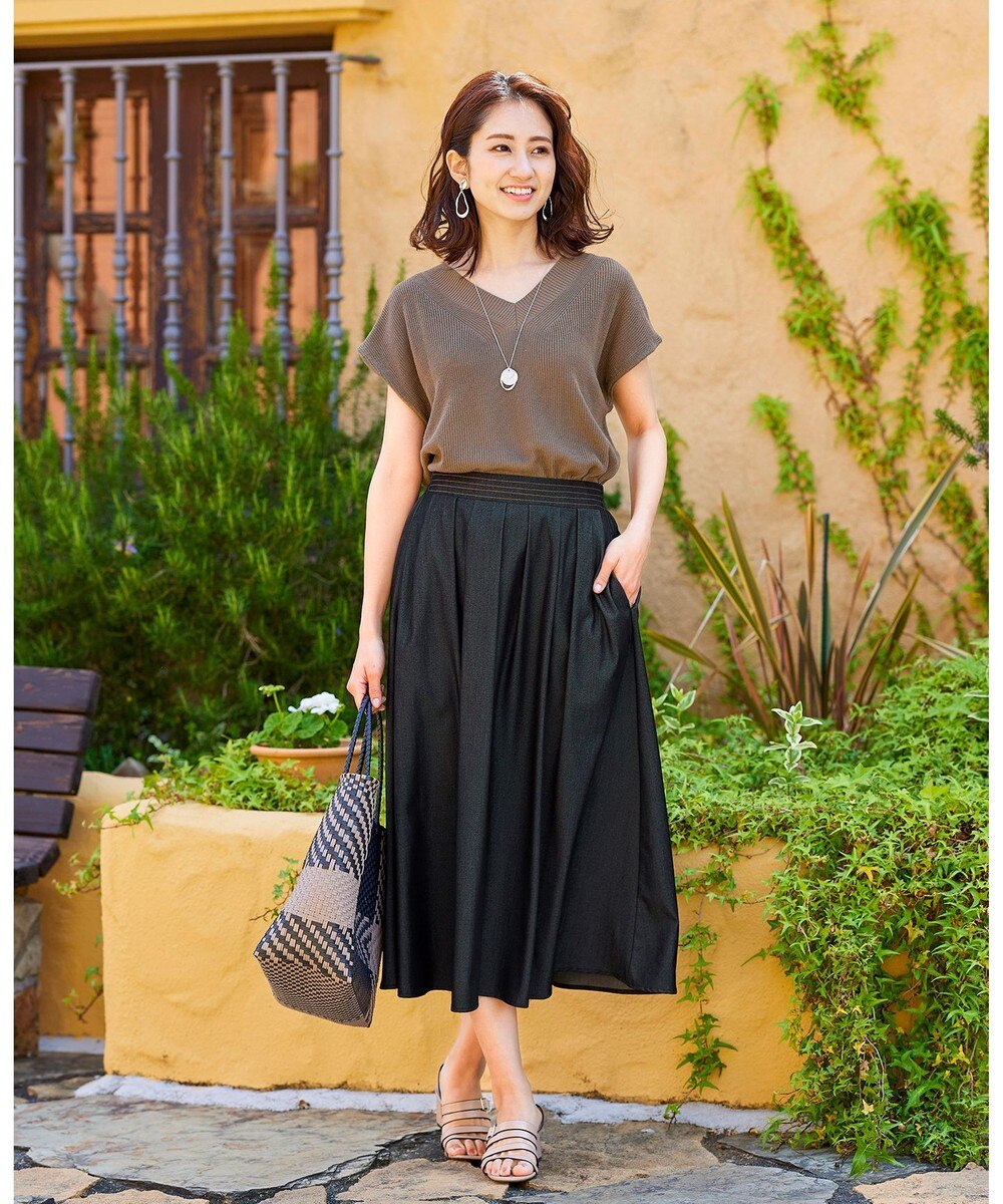 【洗える】大人の為のきれいめデニムロングスカート