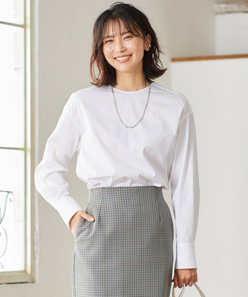 【オンワード】 23区>トップス 【洗える】コットンタイプライター ベーシック シャツ サックスブルー 38 レディース 【送料無料】