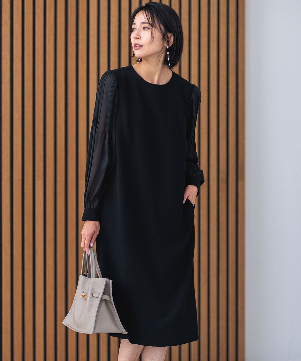 【オンワード】 23区>ワンピース 【セットアップ対応】トリアセダブルジョーゼット シフォンスリーブ ワンピース ブラック 36 レディース 【オンワード】 23区>ワンピース 【セットアップ対応】トリアセダブルジョーゼット シフォンスリーブ ワンピース ブラック 36 レディース