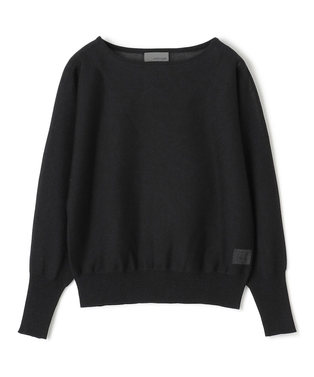 【オンワード】 uncrave>トップス 【手洗い可】シアーニット ドルマントップス ブラック F レディース