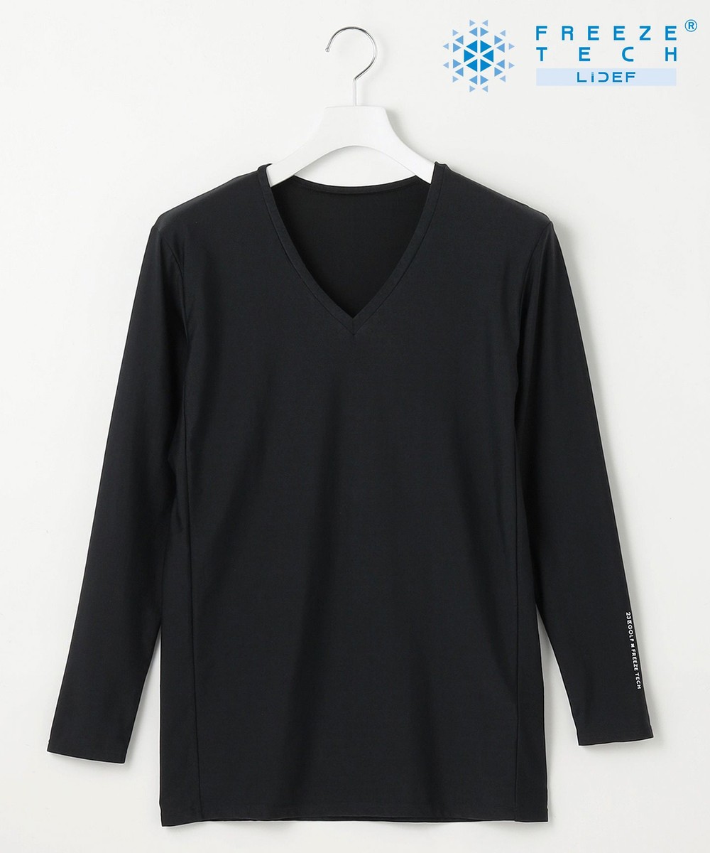 【オンワード】 23区GOLF>トップス 【MEN】氷撃シリーズ【接触冷感/防臭/UVケア/吸水速乾】Vネック インナー ブラック L メンズ 【オンワード】 23区GOLF>トップス 【MEN】氷撃シリーズ【接触冷感/防臭/UVケア/吸水速乾】Vネック インナー ブラック L メンズ