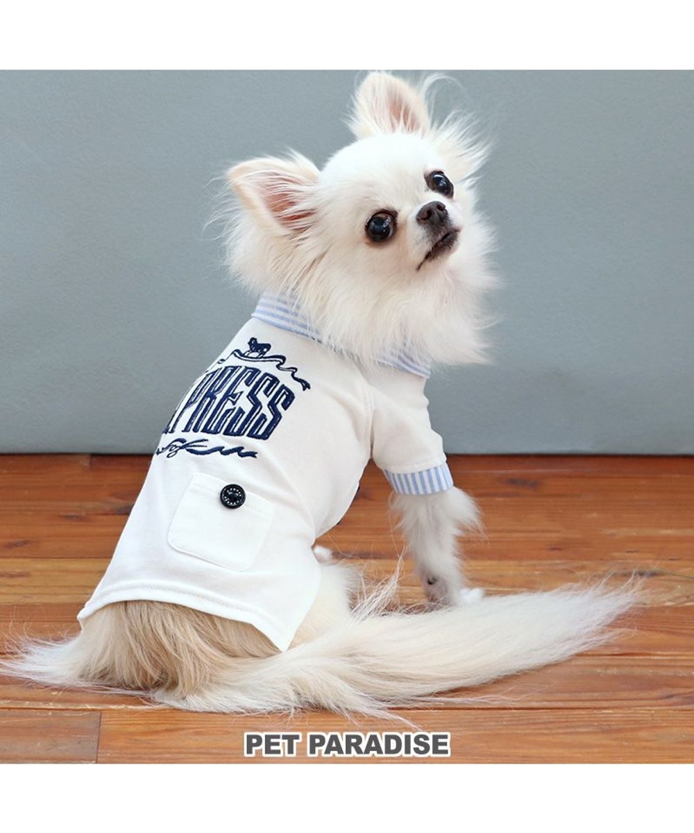 【オンワード】 PET PARADISE>ペットグッズ J.PRESS スキッパーポロシャツ 小型犬 ホワイト Ｓ