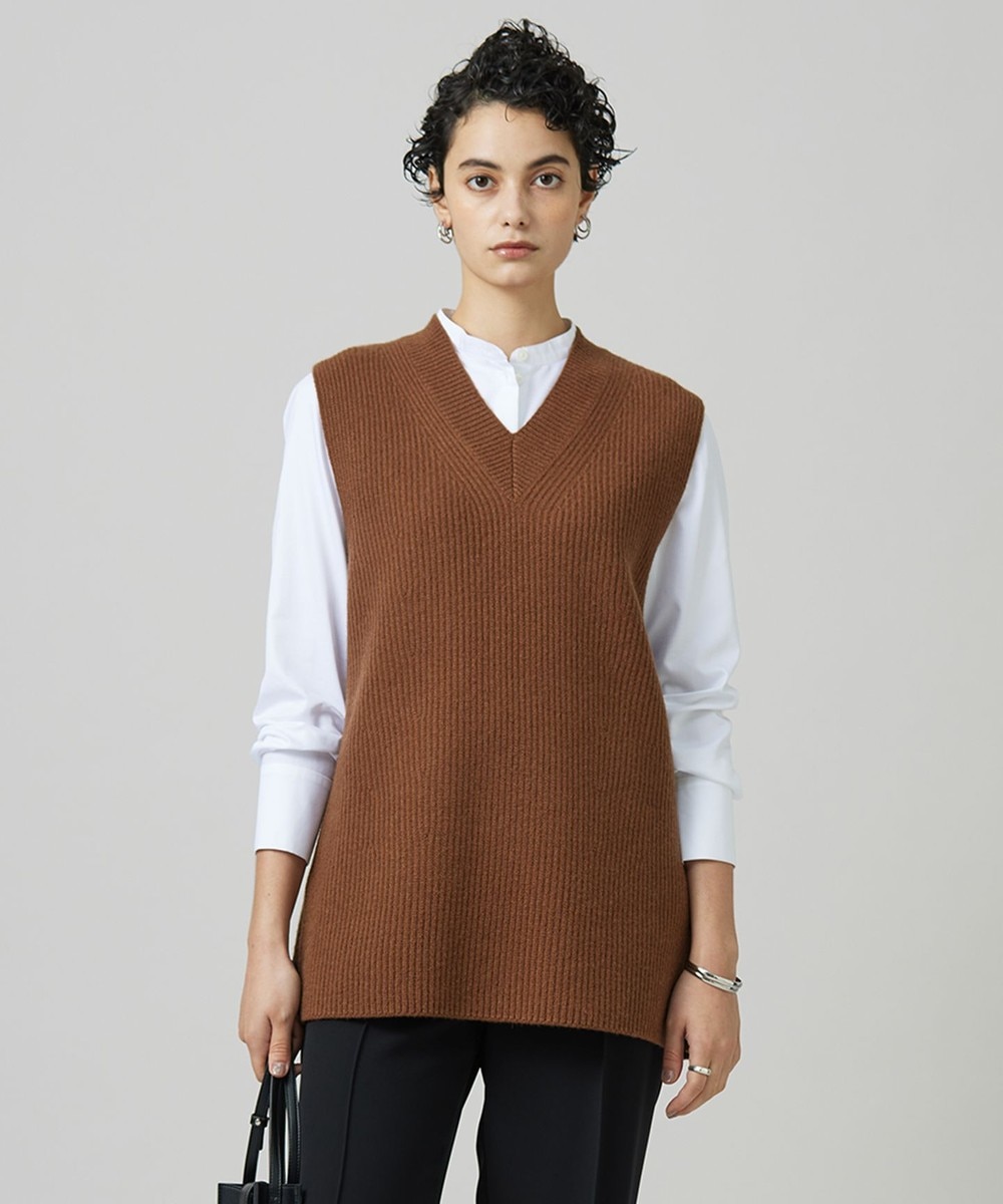 【オンワード】 ICB>トップス 【洗える】ソフトカシミヤミックス ニットベスト コーヒー XS レディース 【オンワード】 ICB>トップス 【洗える】ソフトカシミヤミックス ニットベスト コーヒー XS レディース