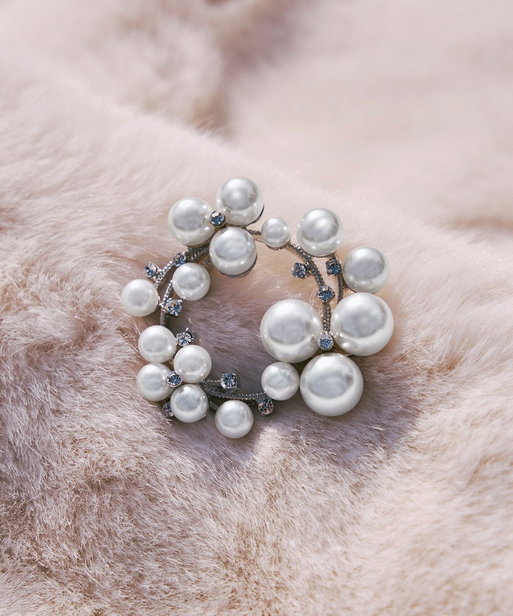 ランダムパールサークルブローチ