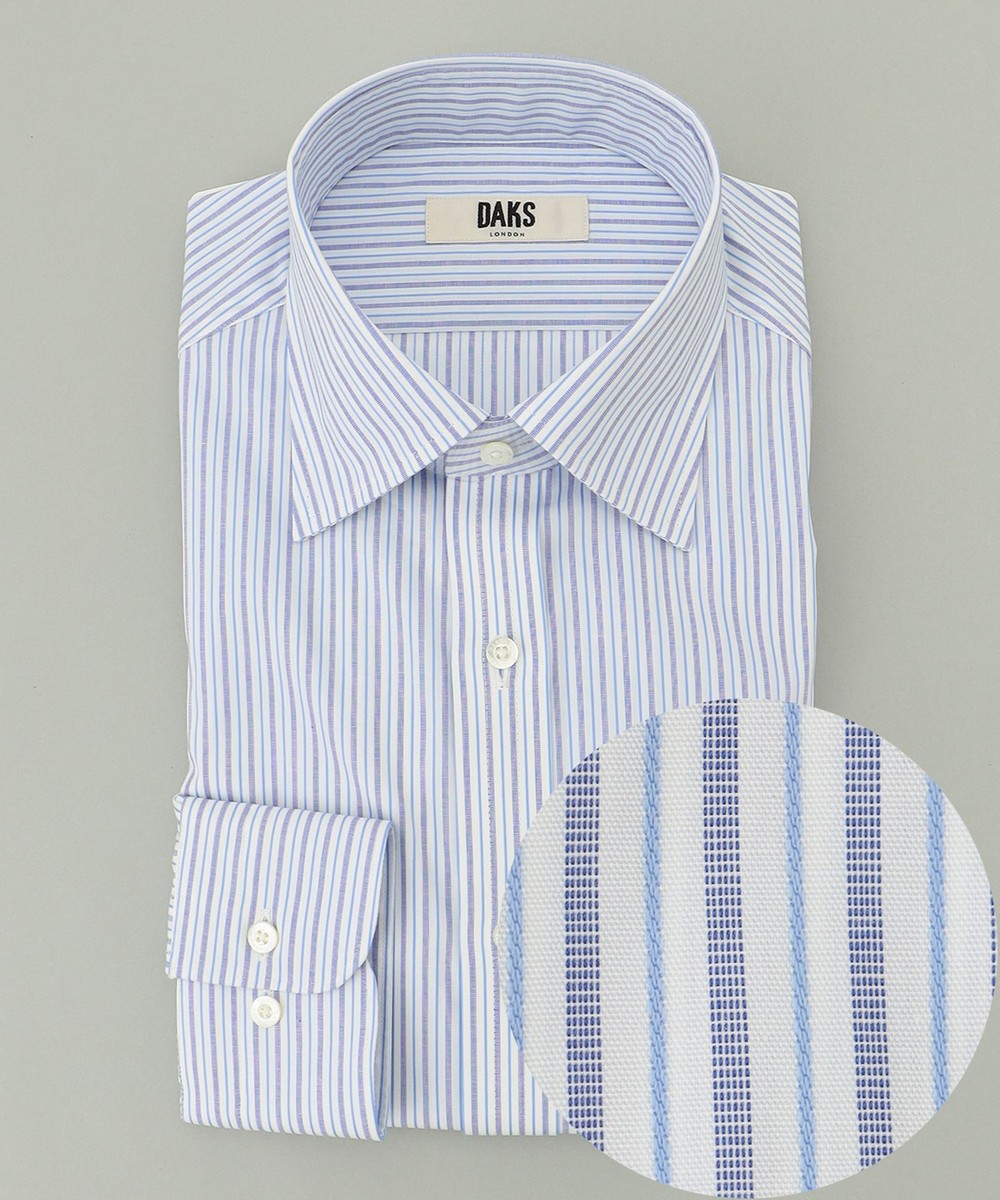 ＜オンワード＞DAKS>トップス ブロードストライプ レギュラーカラードレスシャツ サックスブルー L84 メンズ 【送料無料】