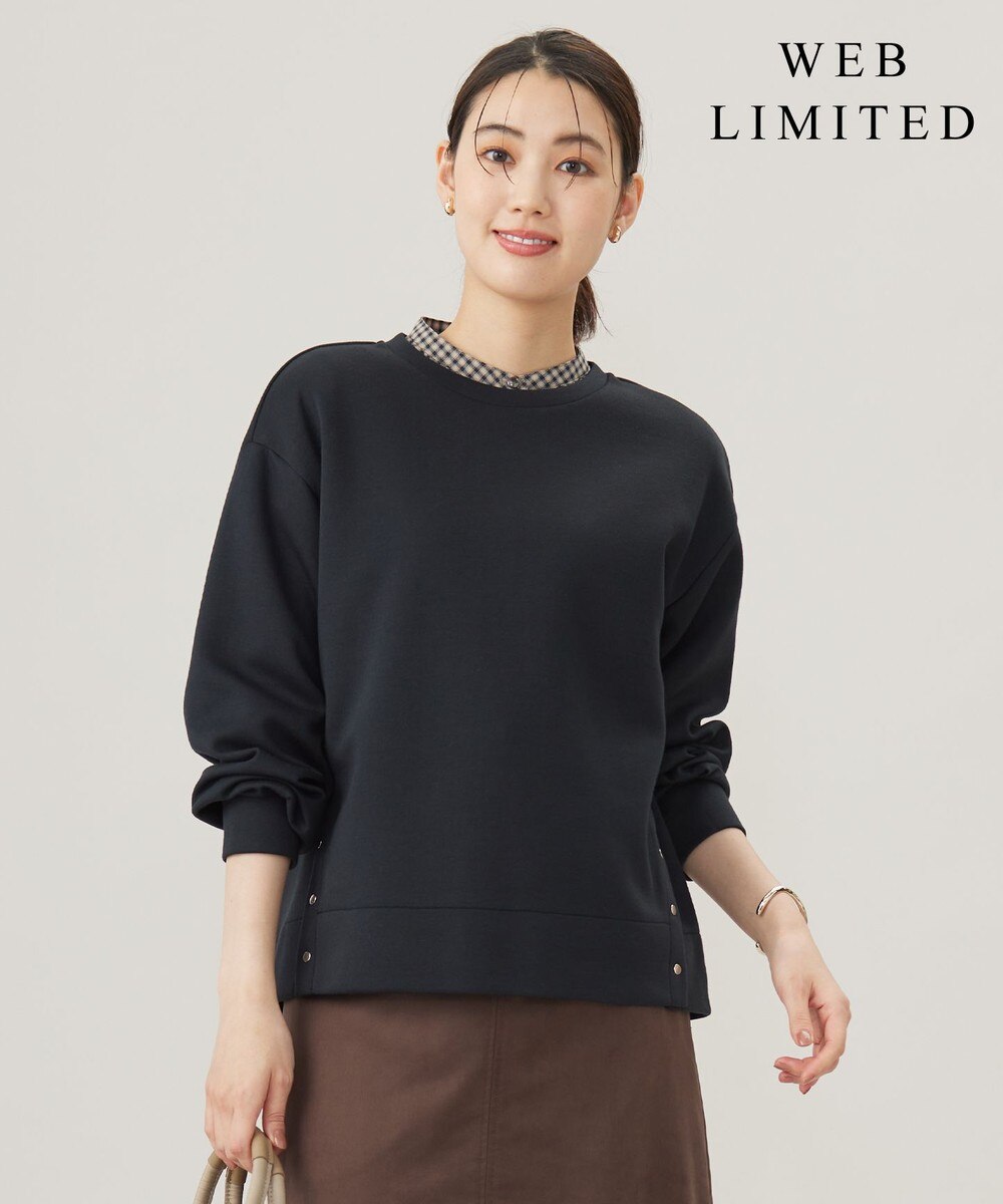 【オンワード】 J.PRESS LADIES S（小さいサイズ）>トップス 【WEB限定カラーあり】ダンボールニットジャージー カットソー ブラック S レディース