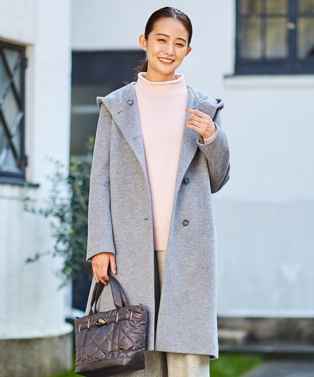 【オンワード】 J.PRESS LADIES>ジャケット/アウター アンゴラビーバー フーデッドコート ベージュ 11 レディース 【送料無料】