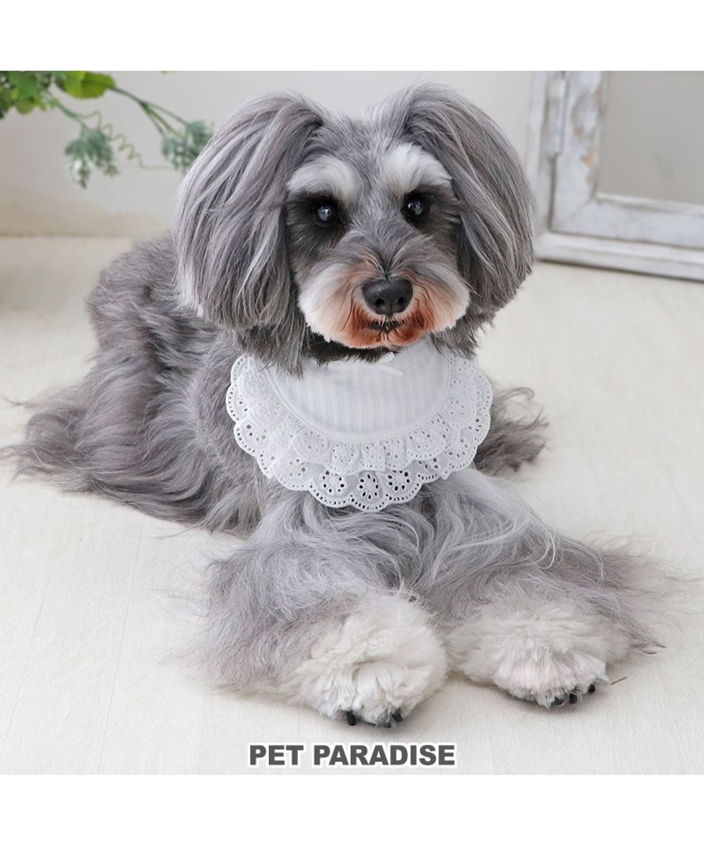 【オンワード】 PET PARADISE>ペットグッズ ペットパラダイス フリルスタイ 小型犬 ホワイト ＳＳ