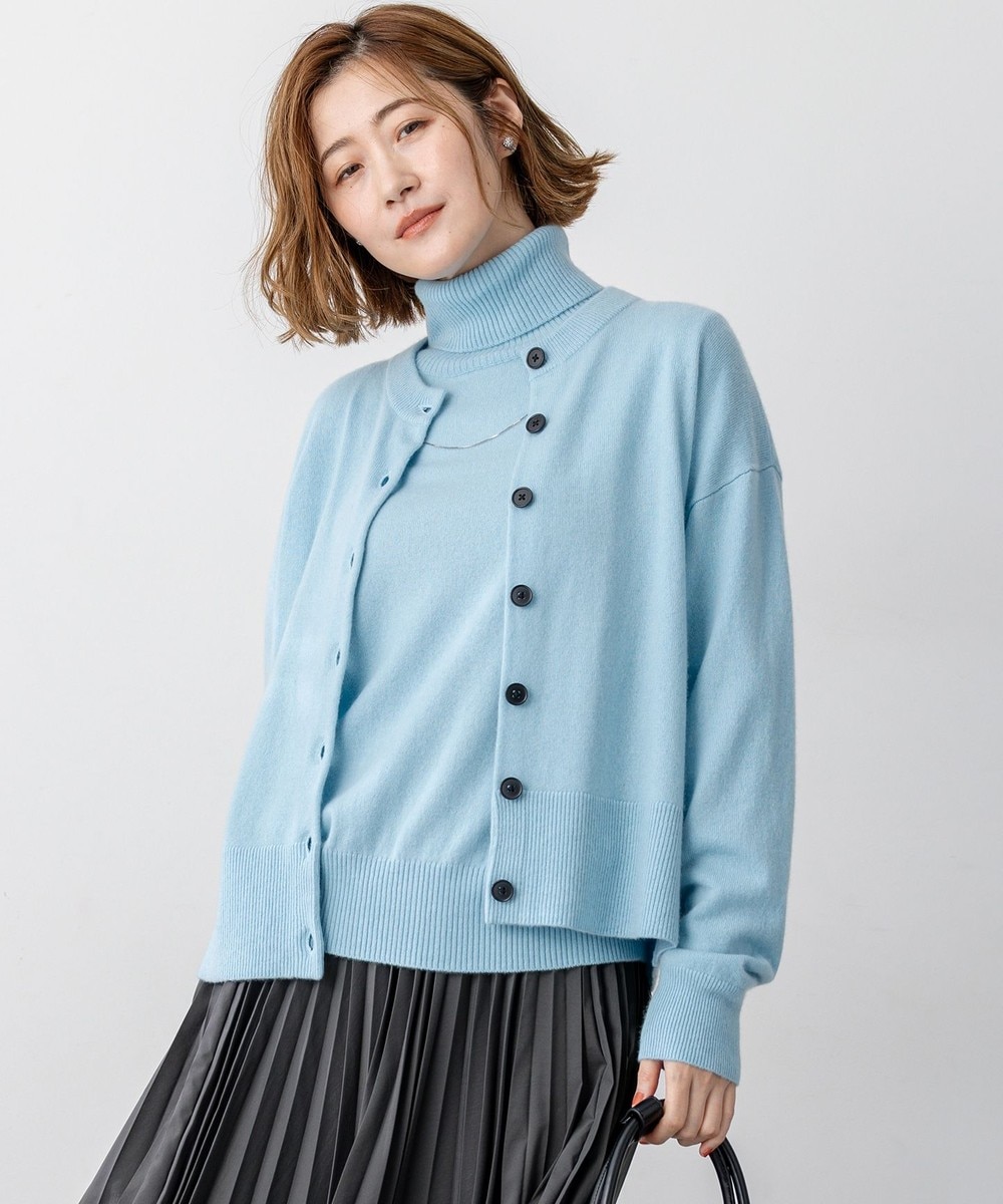 【オンワード】 23区>トップス 【見上愛さん着用/洗える】ピュアカシミヤ クルーネック カーディガン スカイブルー 38 レディース 【オンワード】 23区>トップス 【見上愛さん着用/洗える】ピュアカシミヤ クルーネック カーディガン スカイブルー 38 レディース