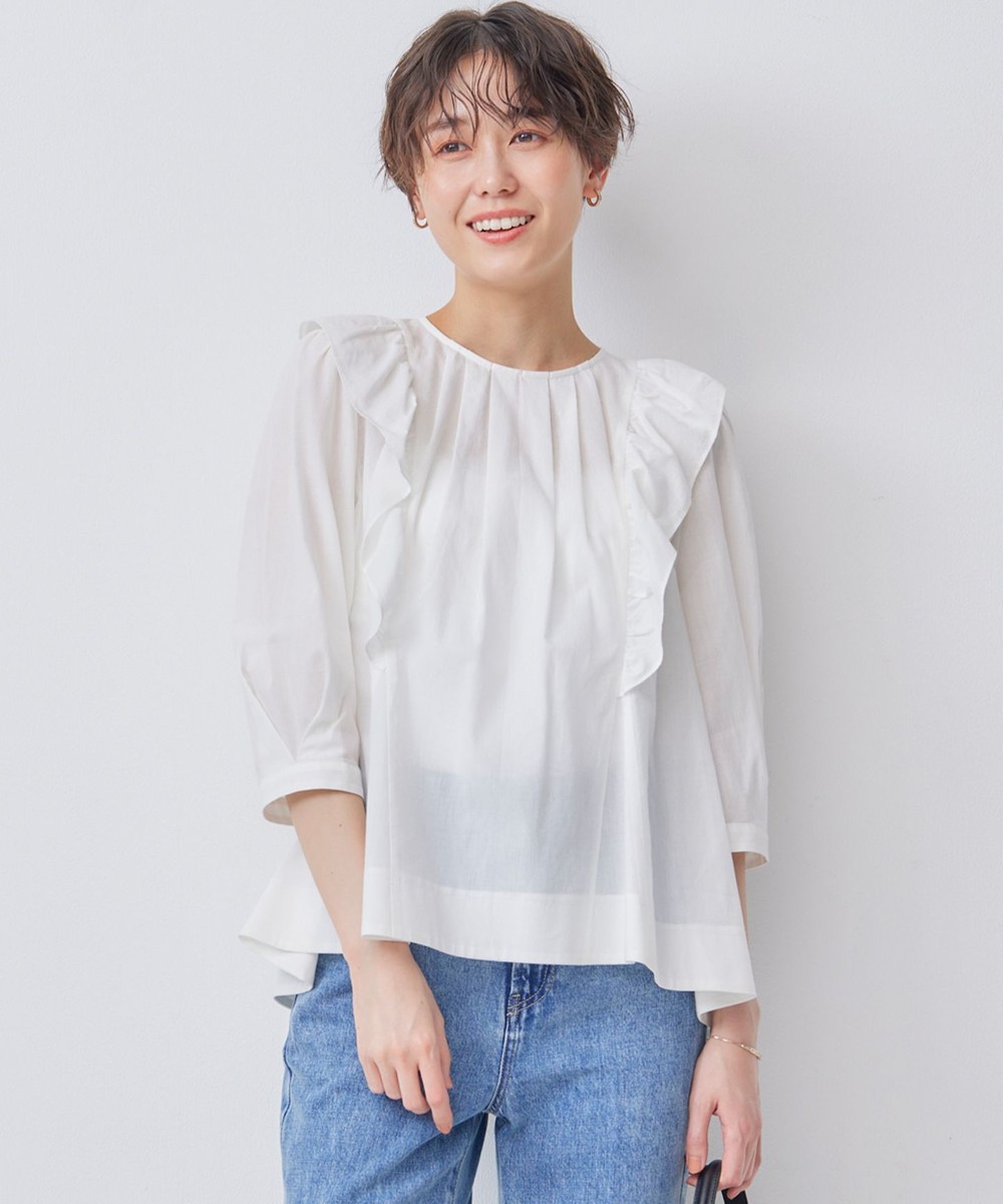 【オンワード】 組曲>トップス 【WEB限定】ナチュラルローン ペプラムブラウス アイボリー 3 レディース 【オンワード】 組曲>トップス 【WEB限定】ナチュラルローン ペプラムブラウス アイボリー 3 レディース