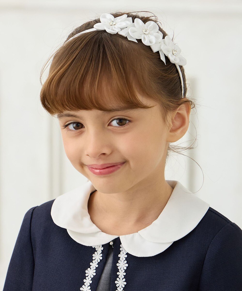 【オンワード】 any FAM KIDS>ヘアアクセサリー お花×リボンカチューシャ ホワイト F キッズ