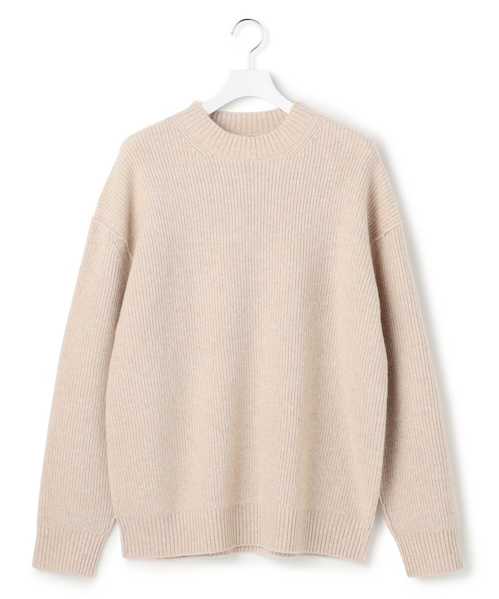 [INIS MEA'IN] ウール　カシミヤ混　長袖　クルーネック　ニット　平織 WEAR SHiFT】ミドルゲージハイネックニット【長袖】【カシミヤ混