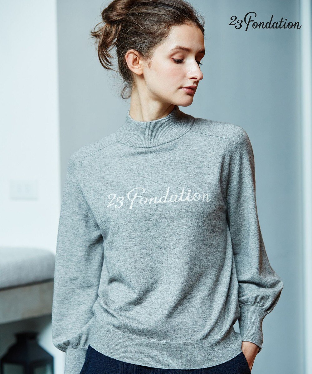 【オンワード】 23区GOLF>トップス 【WOMEN】【23Fondation/WEB & 一部店舗限定】レーヨンスチレッチロゴインターシャ ニット レッド 3 レディース 【送料無料】