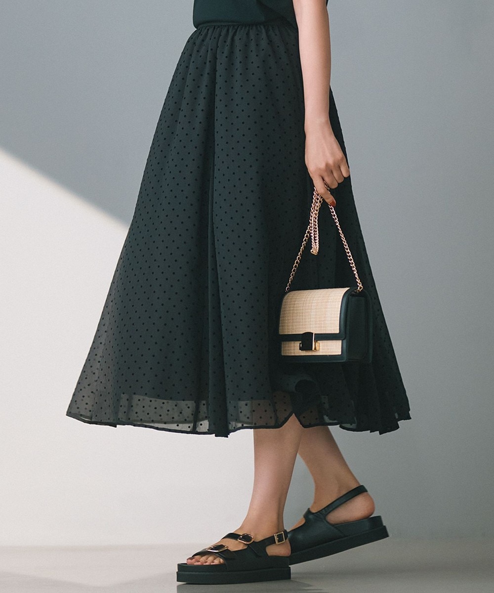 【オンワード】 23区>スカート 【一部店舗限定/洗える】クレープドットフロッキー スカート ブラック 40 レディース 【オンワード】 23区>スカート 【一部店舗限定/洗える】クレープドットフロッキー スカート ブラック 40 レディース